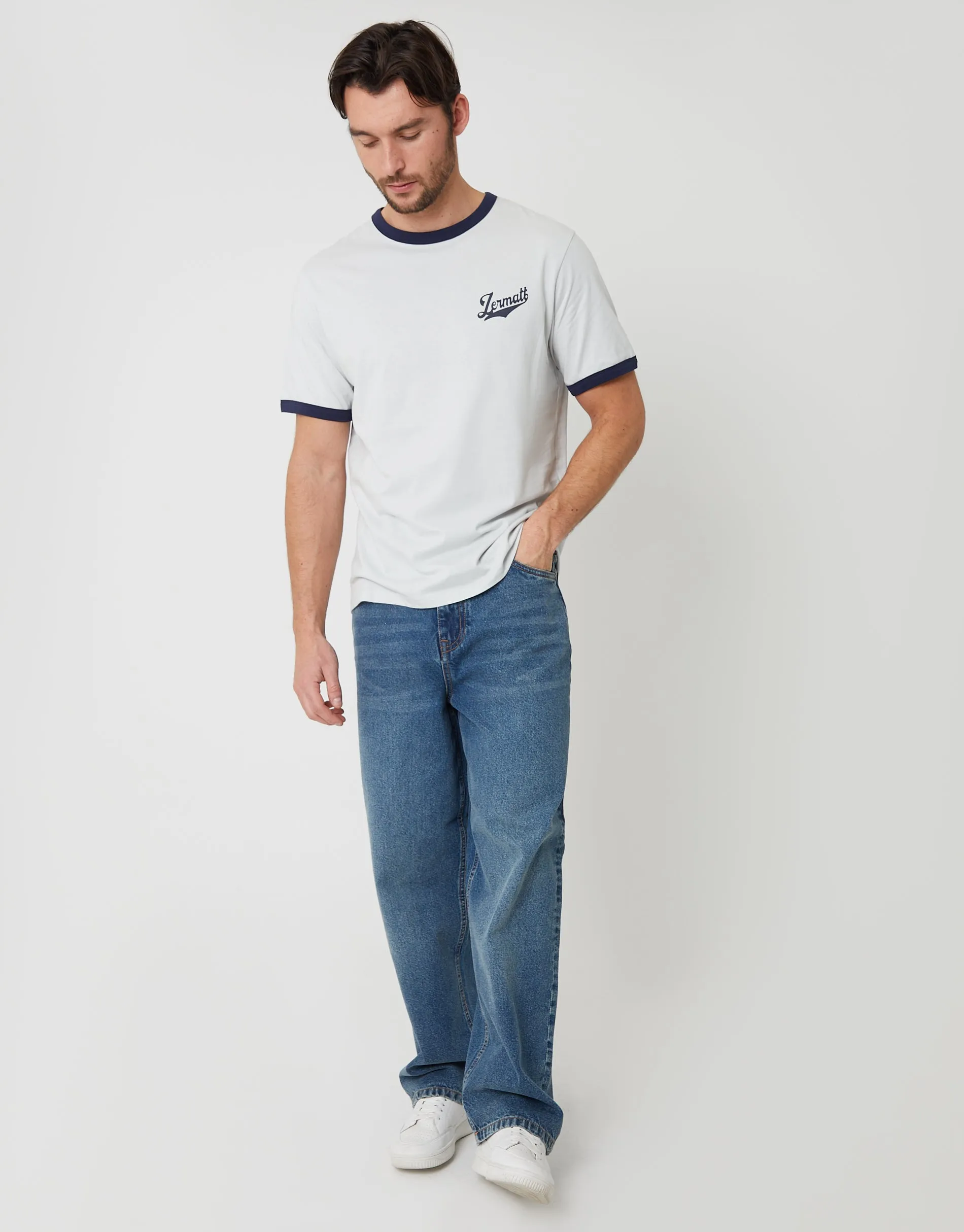 Light Blue Zermatt Graphic Cotton Ringer T-Shirt sold by Threadbare product image thumbnail 4