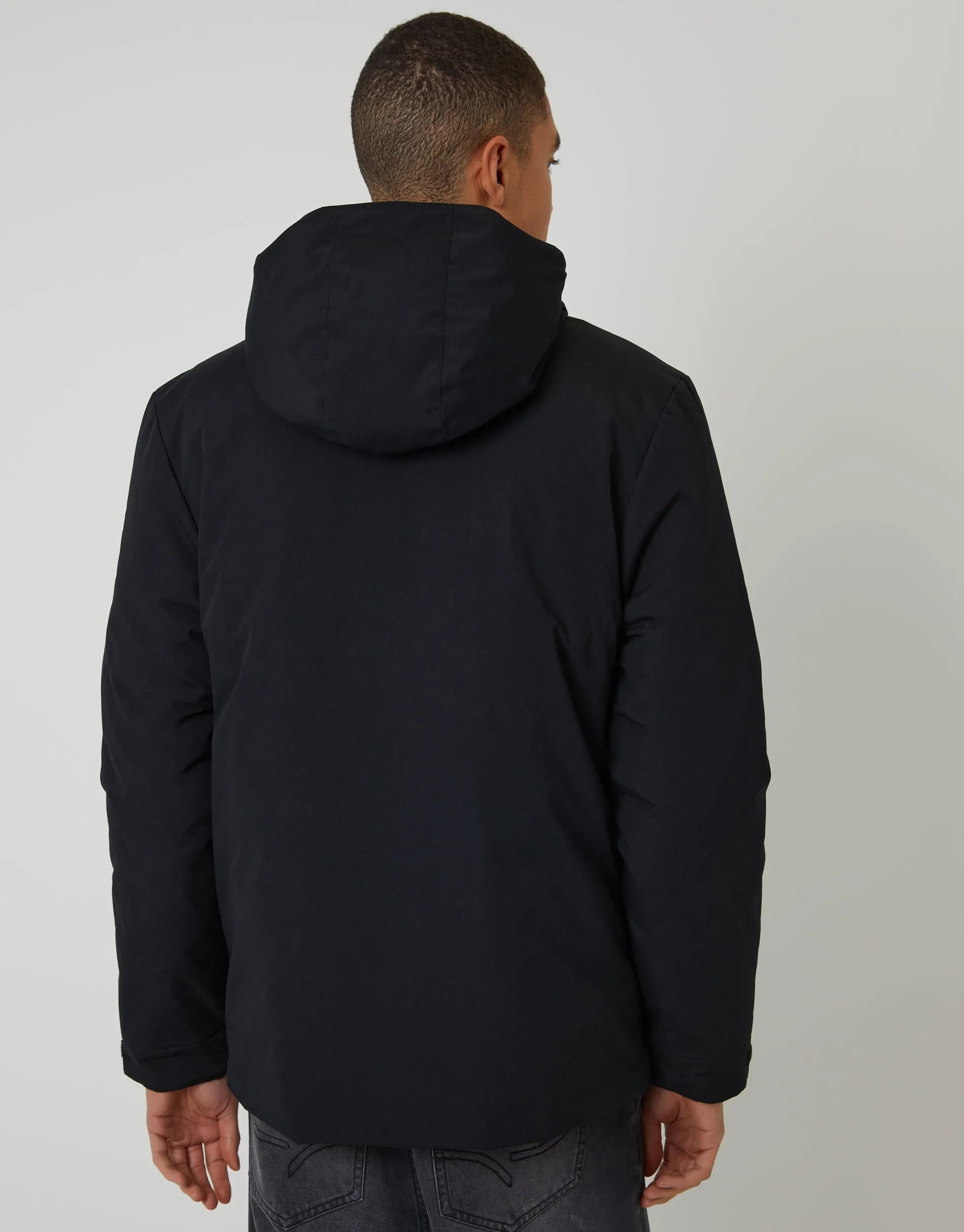 Black Showerproof Microfleece Lined Padded Coat sold by Threadbare product image thumbnail 2