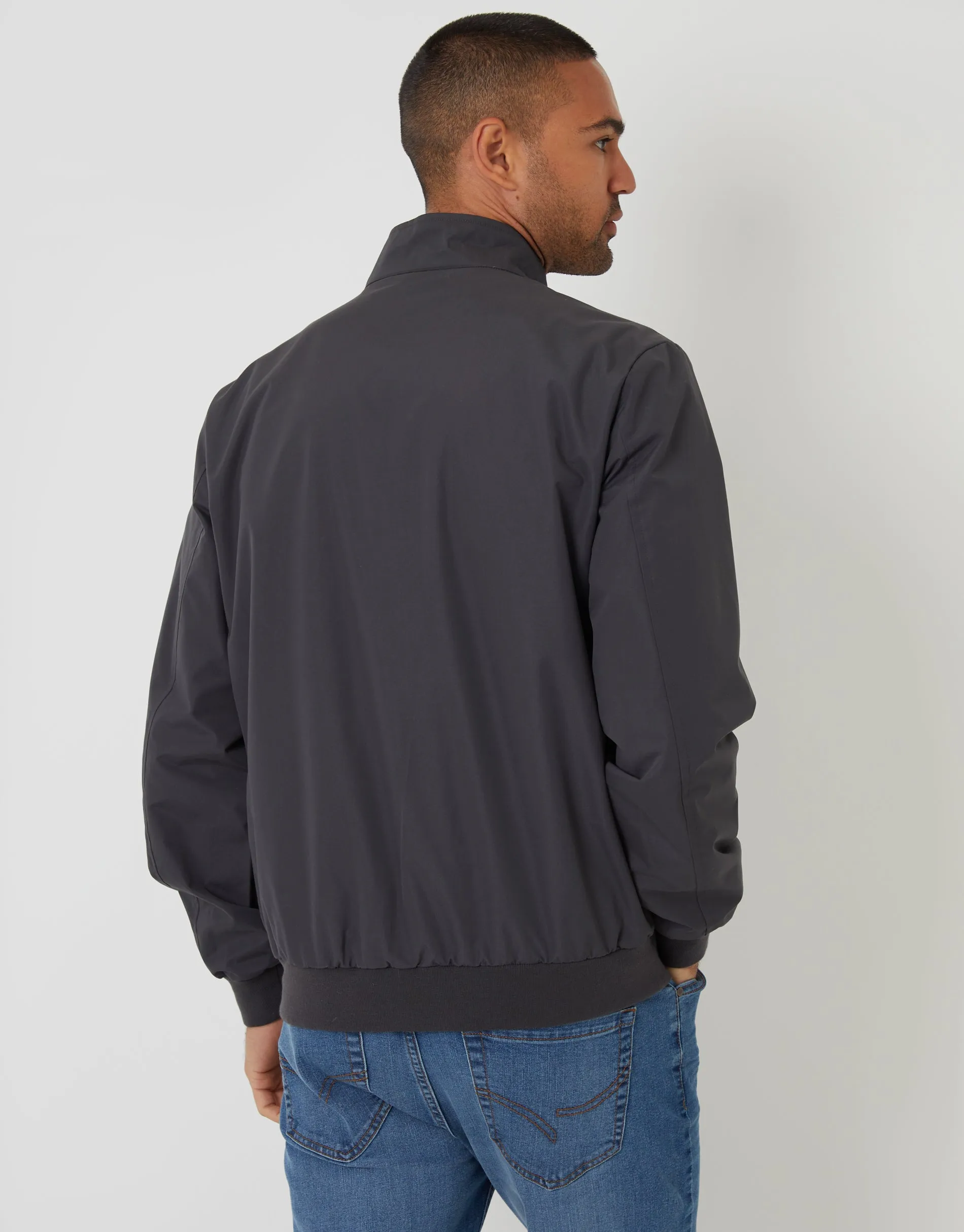 Charcoal Grey Showerproof Harrington Jacket sold by Threadbare product image thumbnail 2