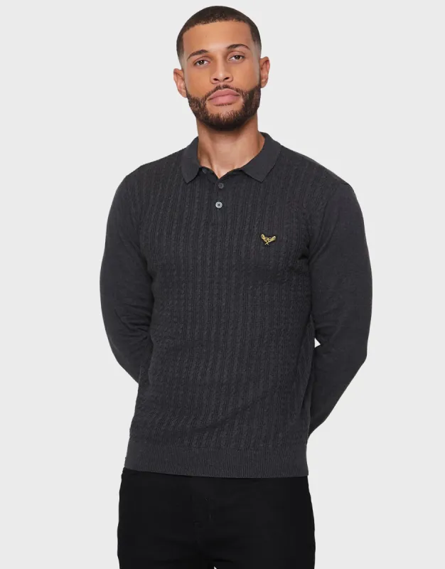 Men's Charcoal Marl Polo Neck Jumper sold by Threadbare