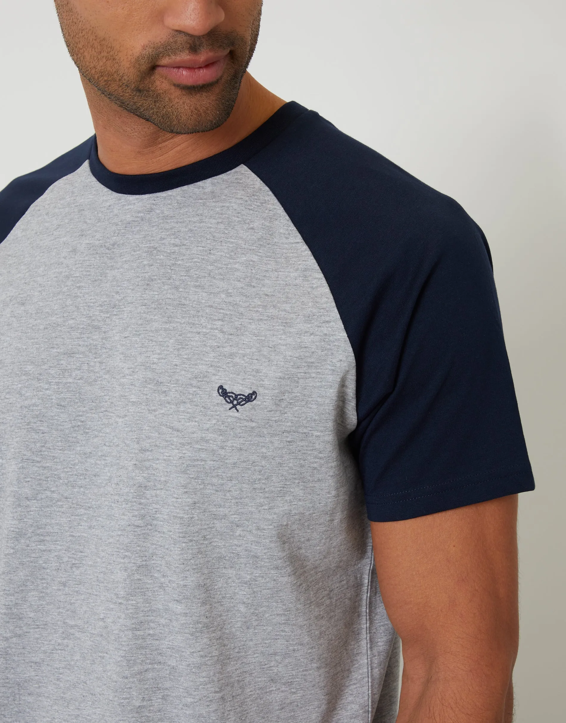 Navy Raglan Short Sleeve Lounge Set sold by Threadbare product image thumbnail 4