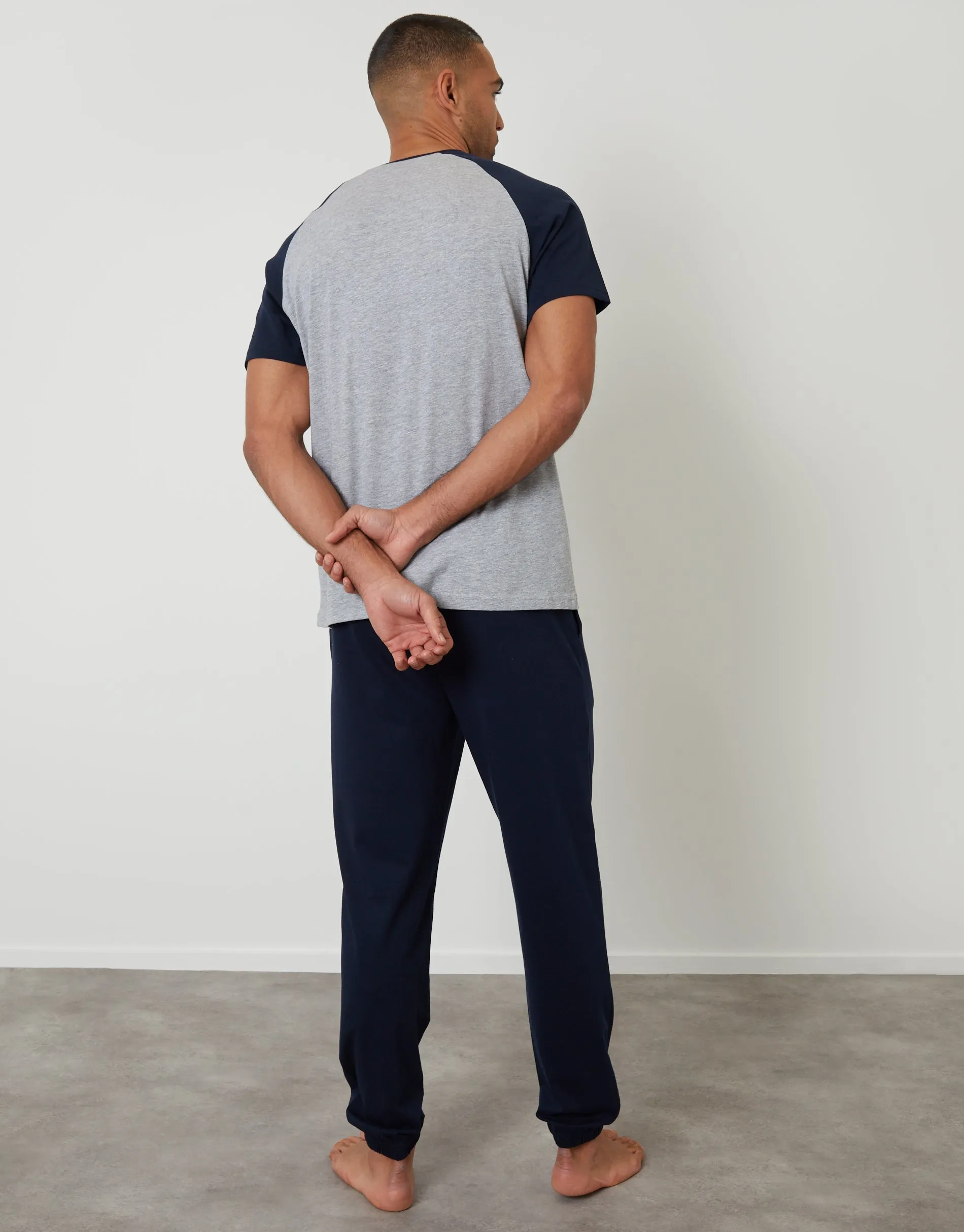 Navy Raglan Short Sleeve Lounge Set sold by Threadbare product image thumbnail 3