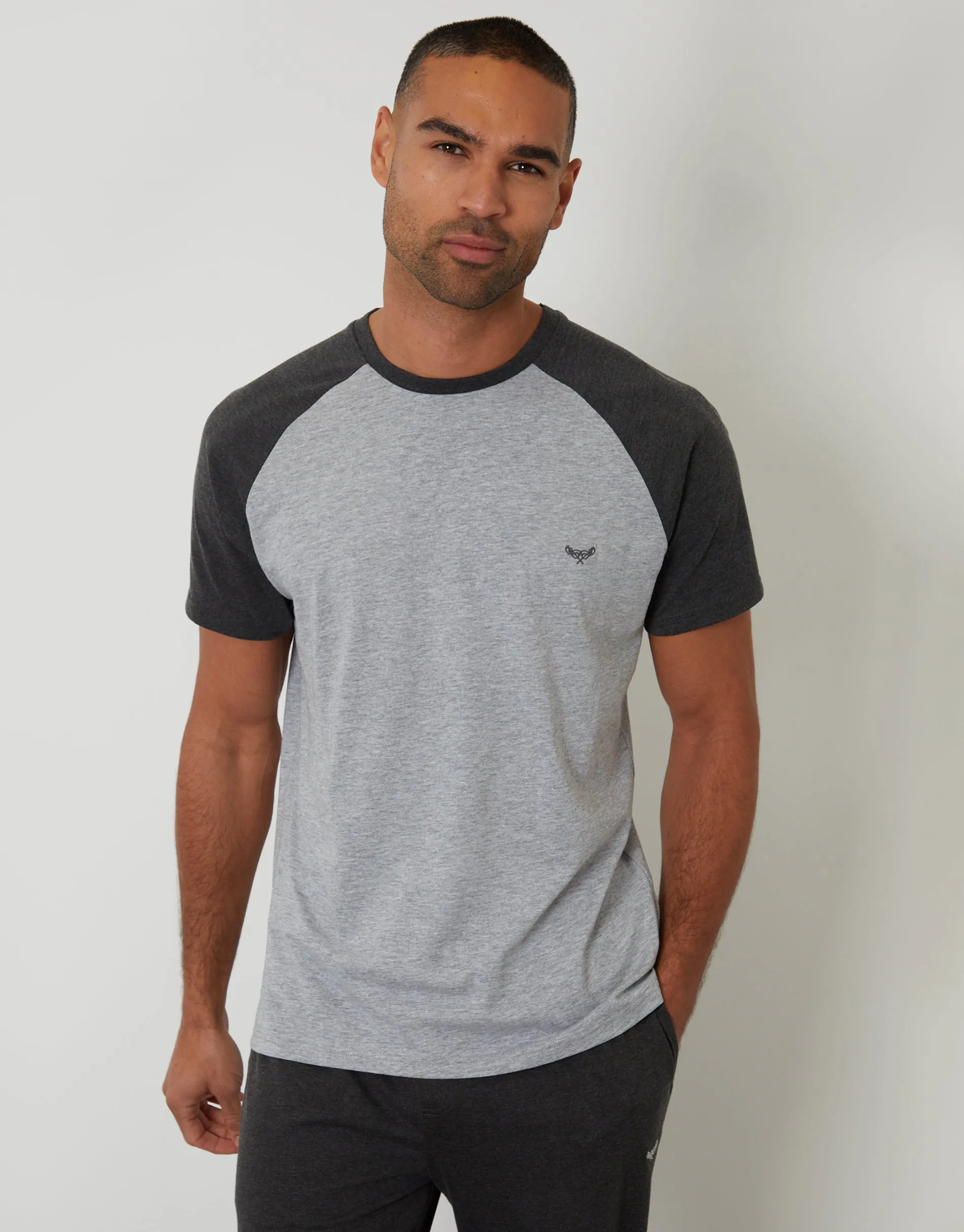 Grey Raglan Short Sleeve Lounge Set sold by Threadbare product image thumbnail 2