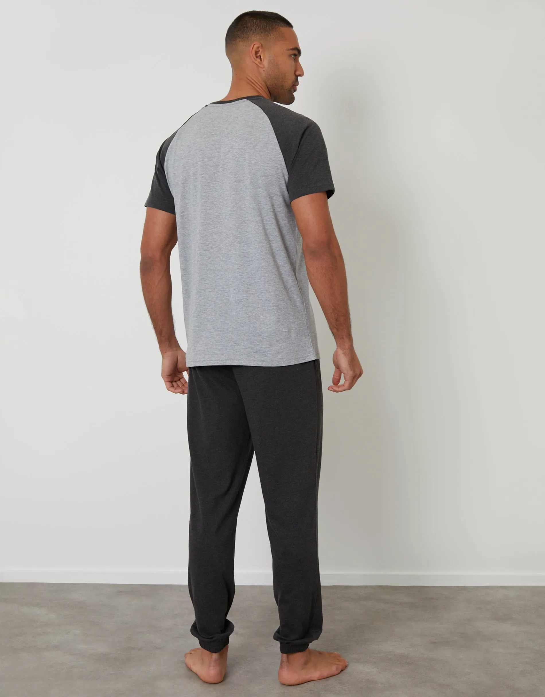 Grey Raglan Short Sleeve Lounge Set sold by Threadbare product image thumbnail 3