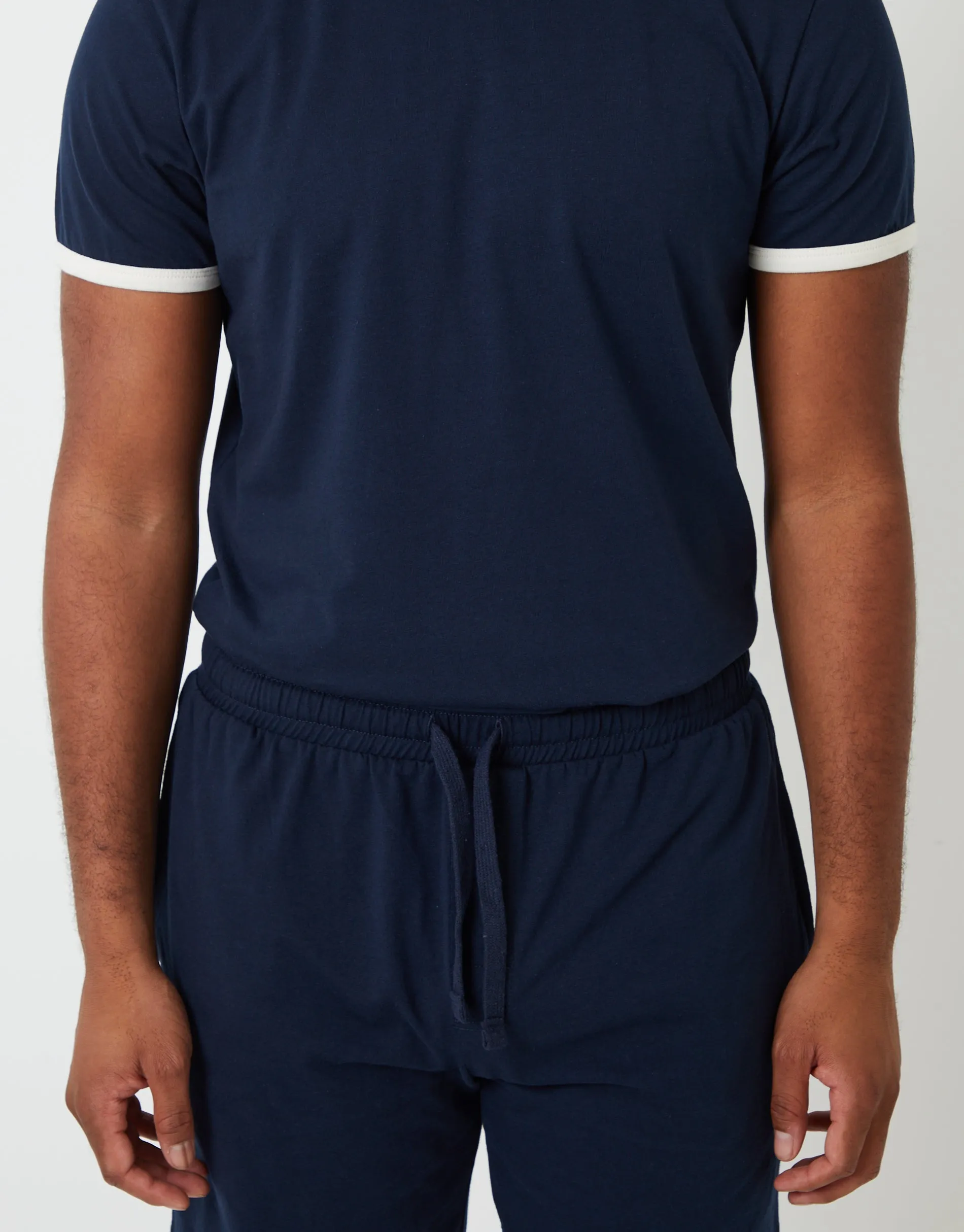 Navy Contrast Binding Short Lounge Set sold by Threadbare product image thumbnail 5
