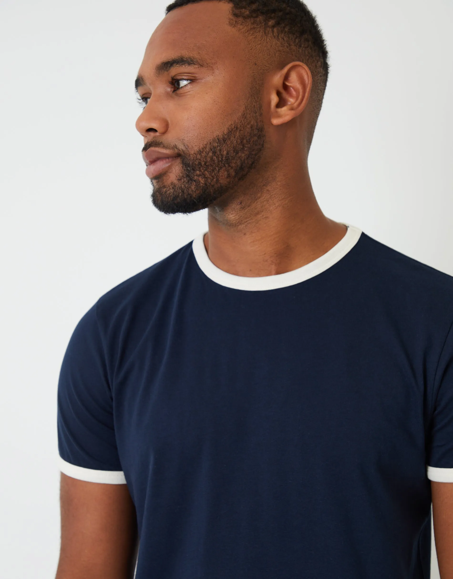 Navy Contrast Binding Short Lounge Set sold by Threadbare product image thumbnail 4