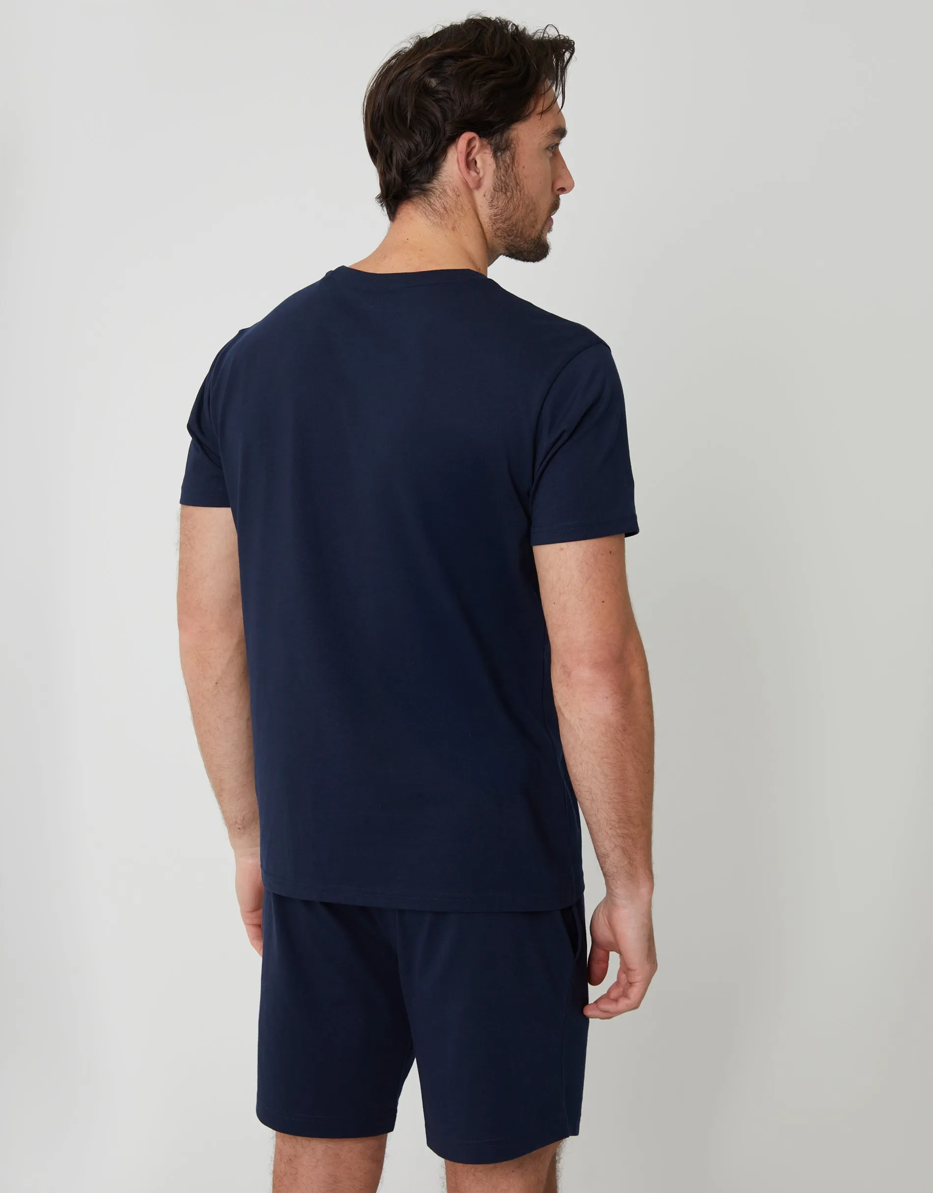 Navy Script Logo Short Lounge Set sold by Threadbare product image thumbnail 2