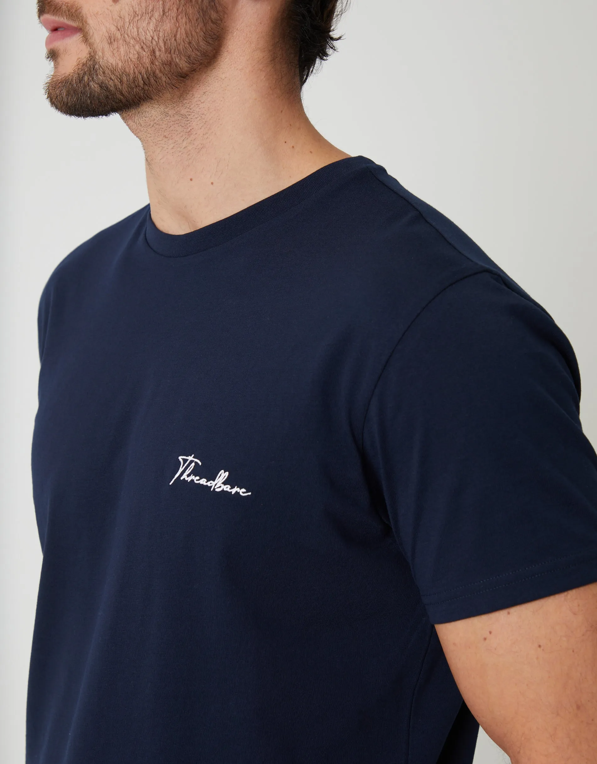 Navy Script Logo Short Lounge Set sold by Threadbare product image thumbnail 4