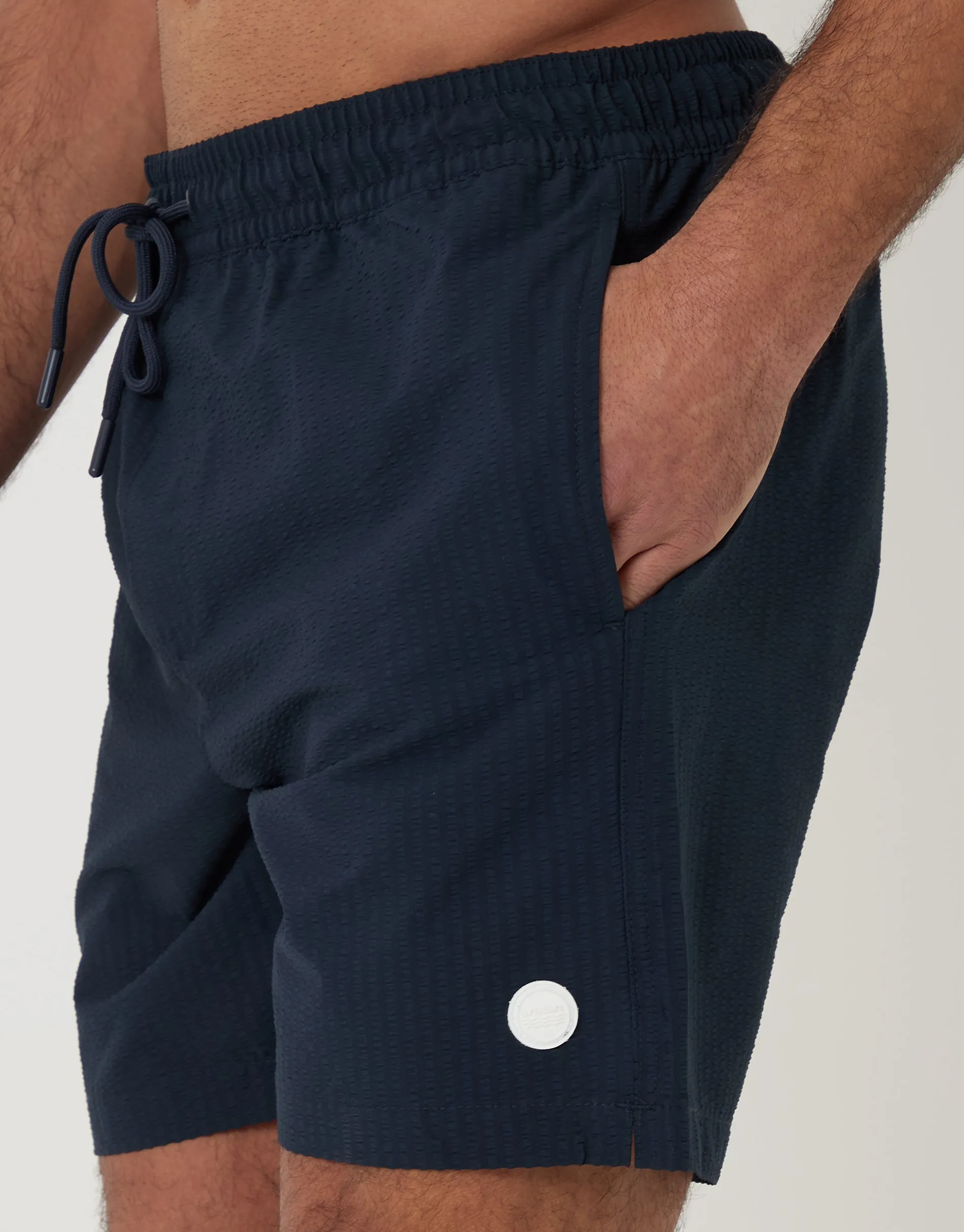 2 Pack Navy Stripe Seersucker Swim Shorts sold by Threadbare product image thumbnail 5