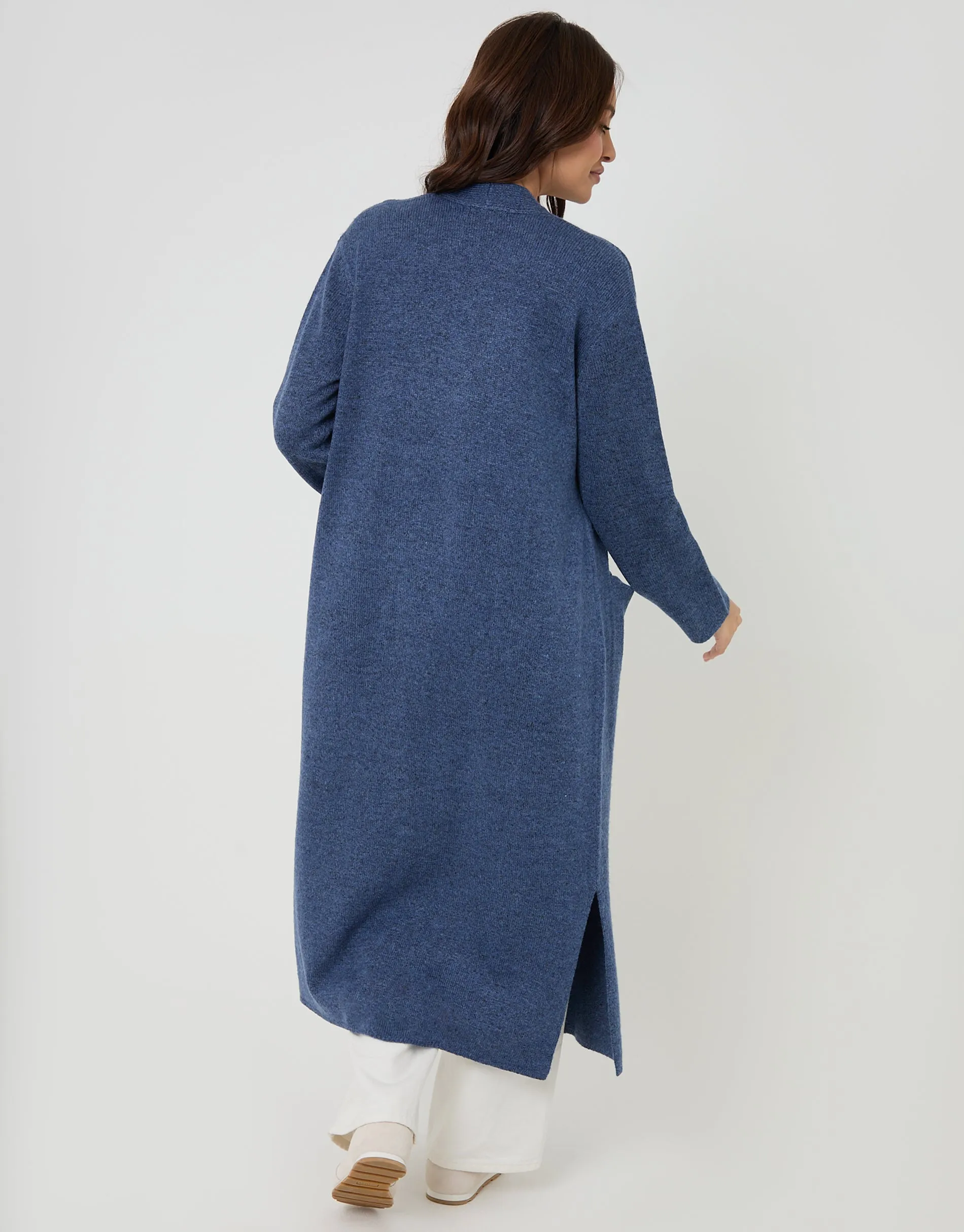 Blue Dropped Shoulder Knitted Coatigan sold by Threadbare product image thumbnail 2
