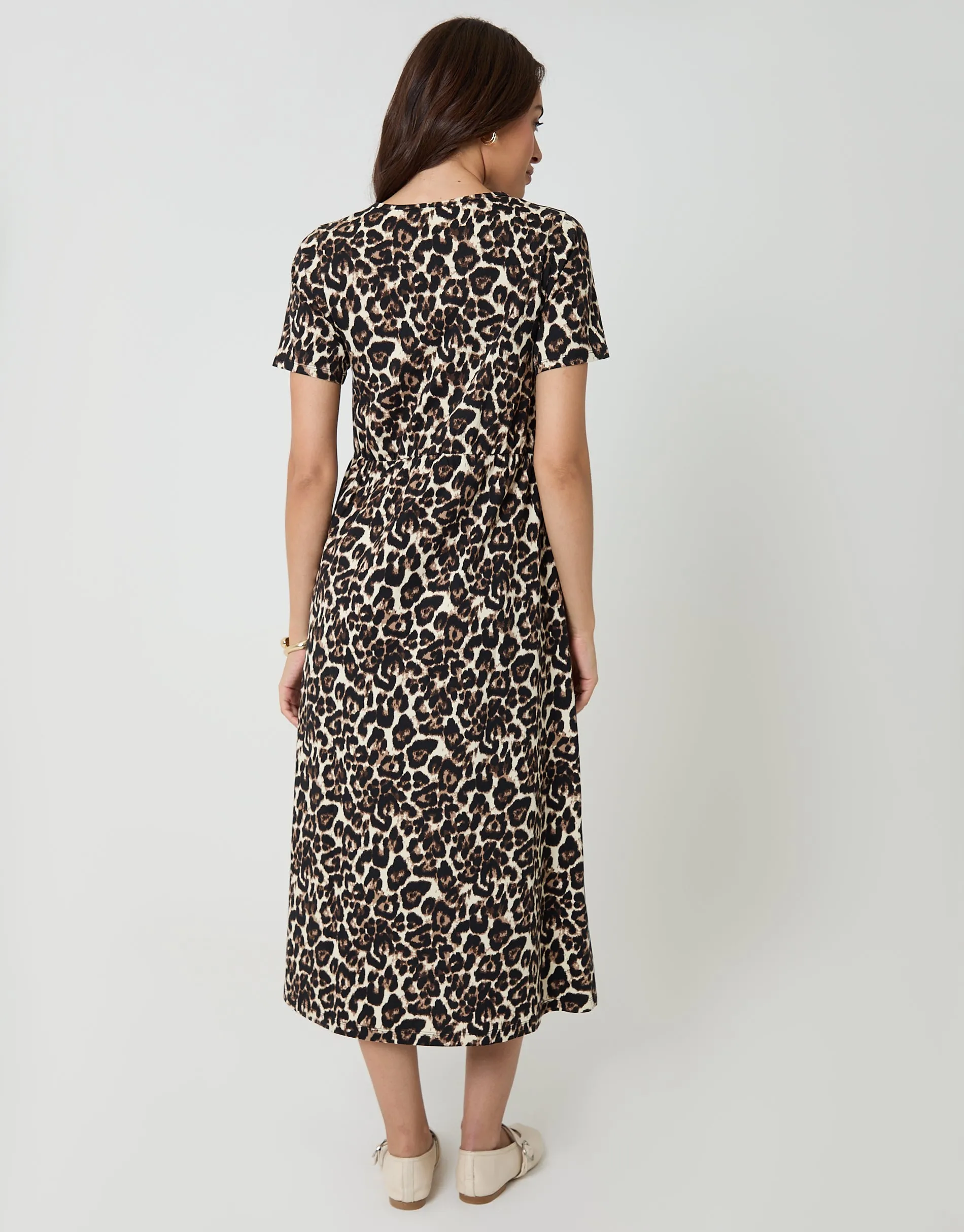 Leopard Jersey Midi Smock Dress with Pockets sold by Threadbare product image thumbnail 2