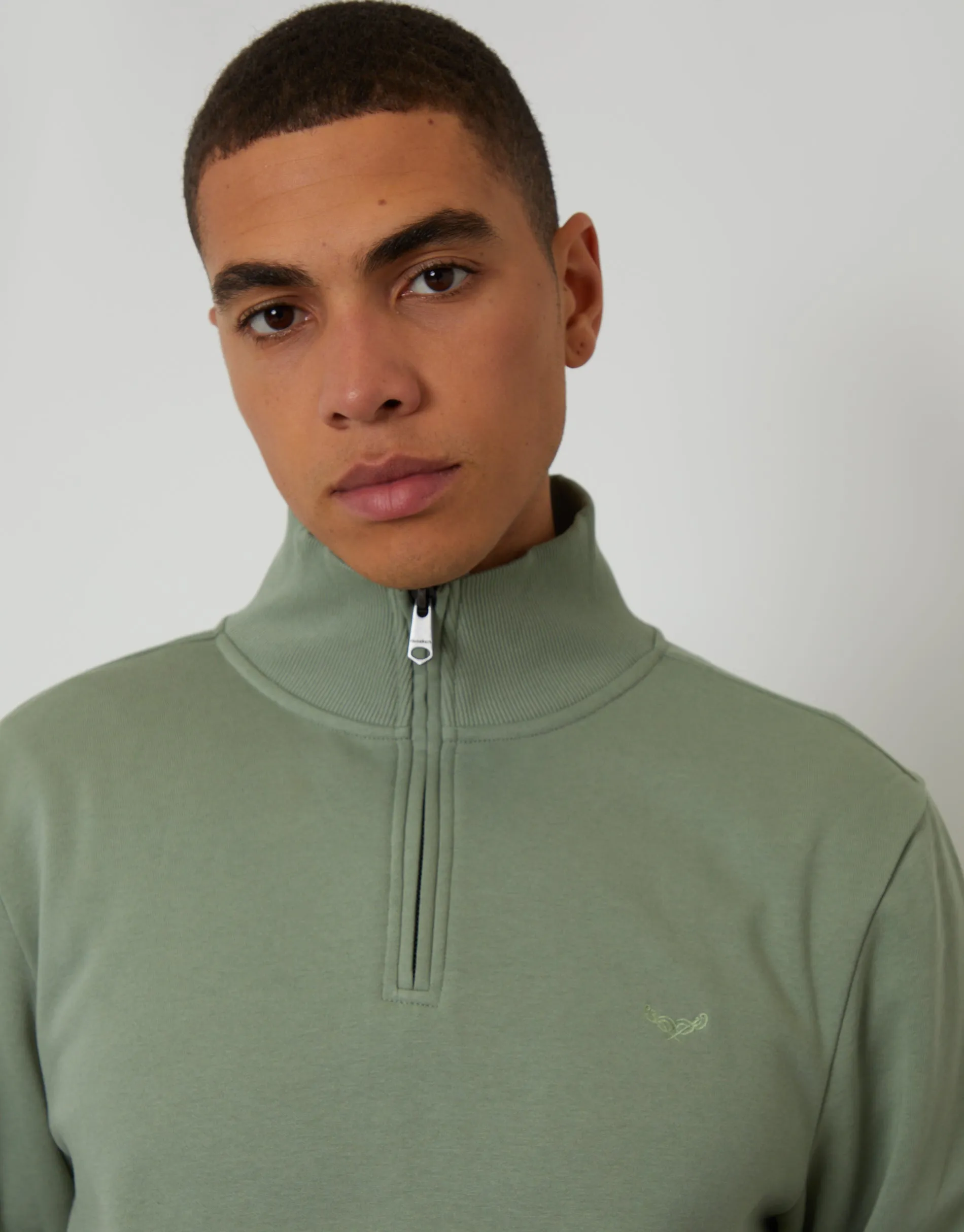 Green Quarter Zip Sweatshirt sold by Threadbare product image thumbnail 4