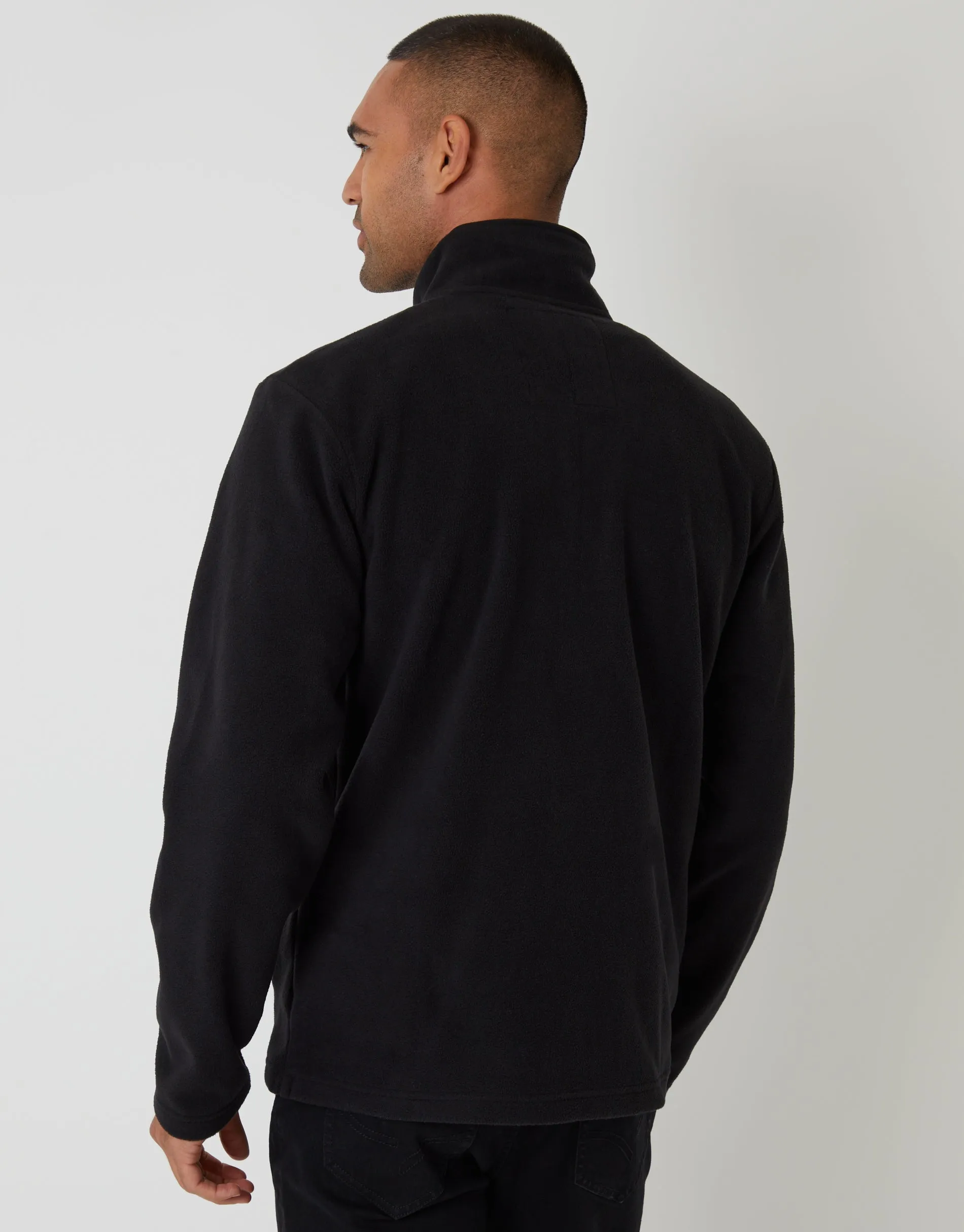 Black Quarter Zip Microfleece Sweatshirt sold by Threadbare product image thumbnail 4