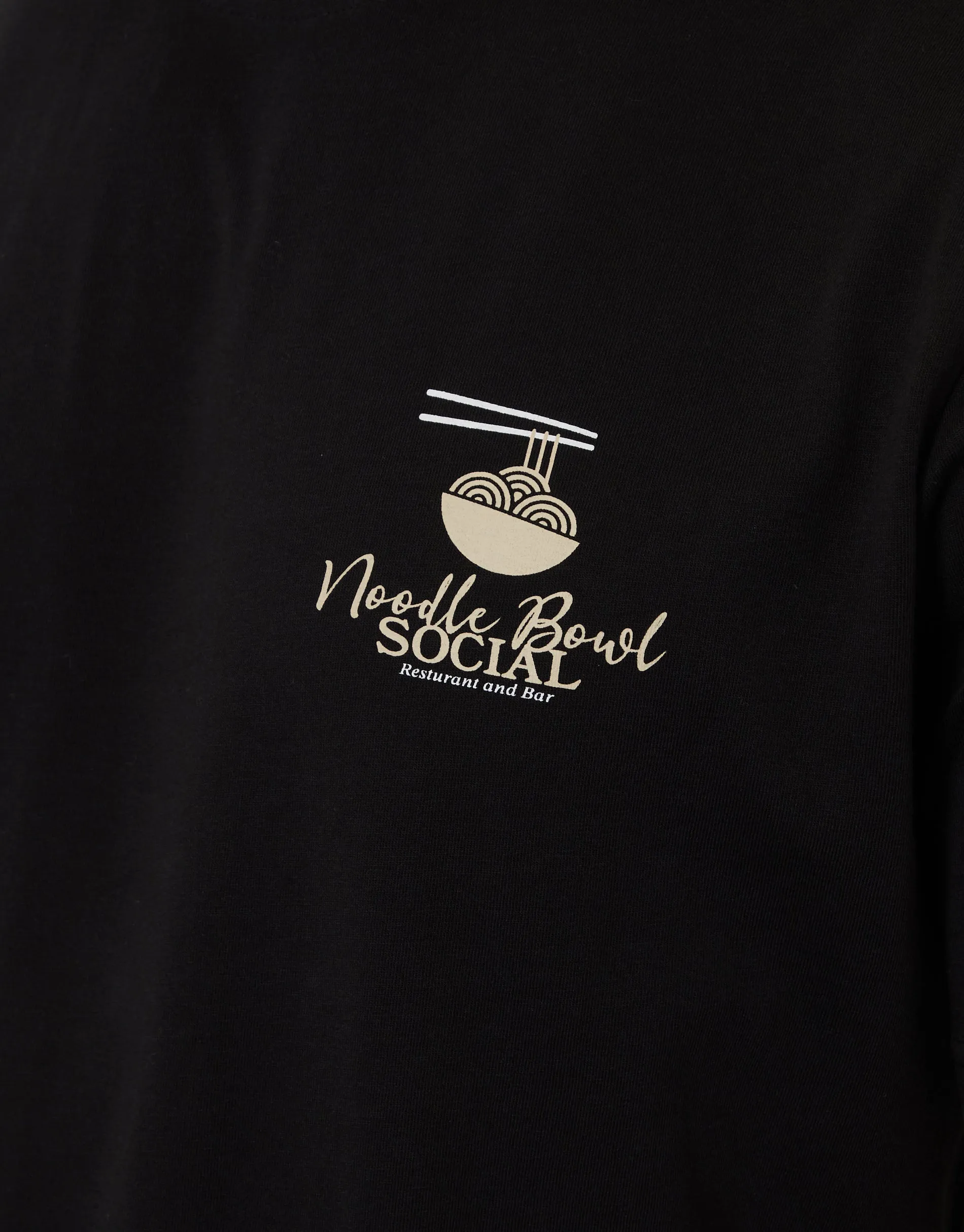 Black Noodle Bowl Cotton Crew Neck T-Shirt sold by Threadbare product image thumbnail 4