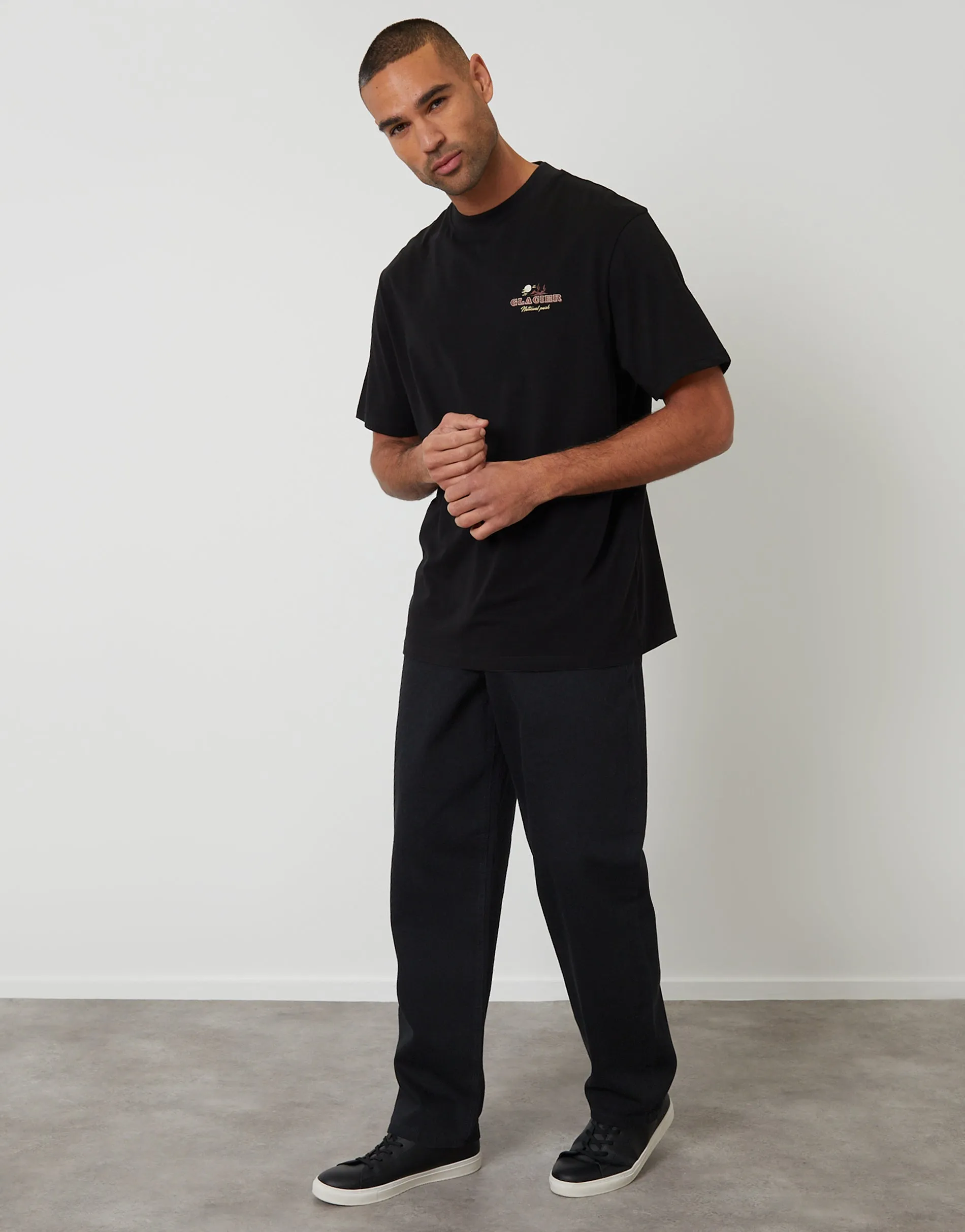 Black Glacier Cotton Crew Neck T-Shirt sold by Threadbare product image thumbnail 3