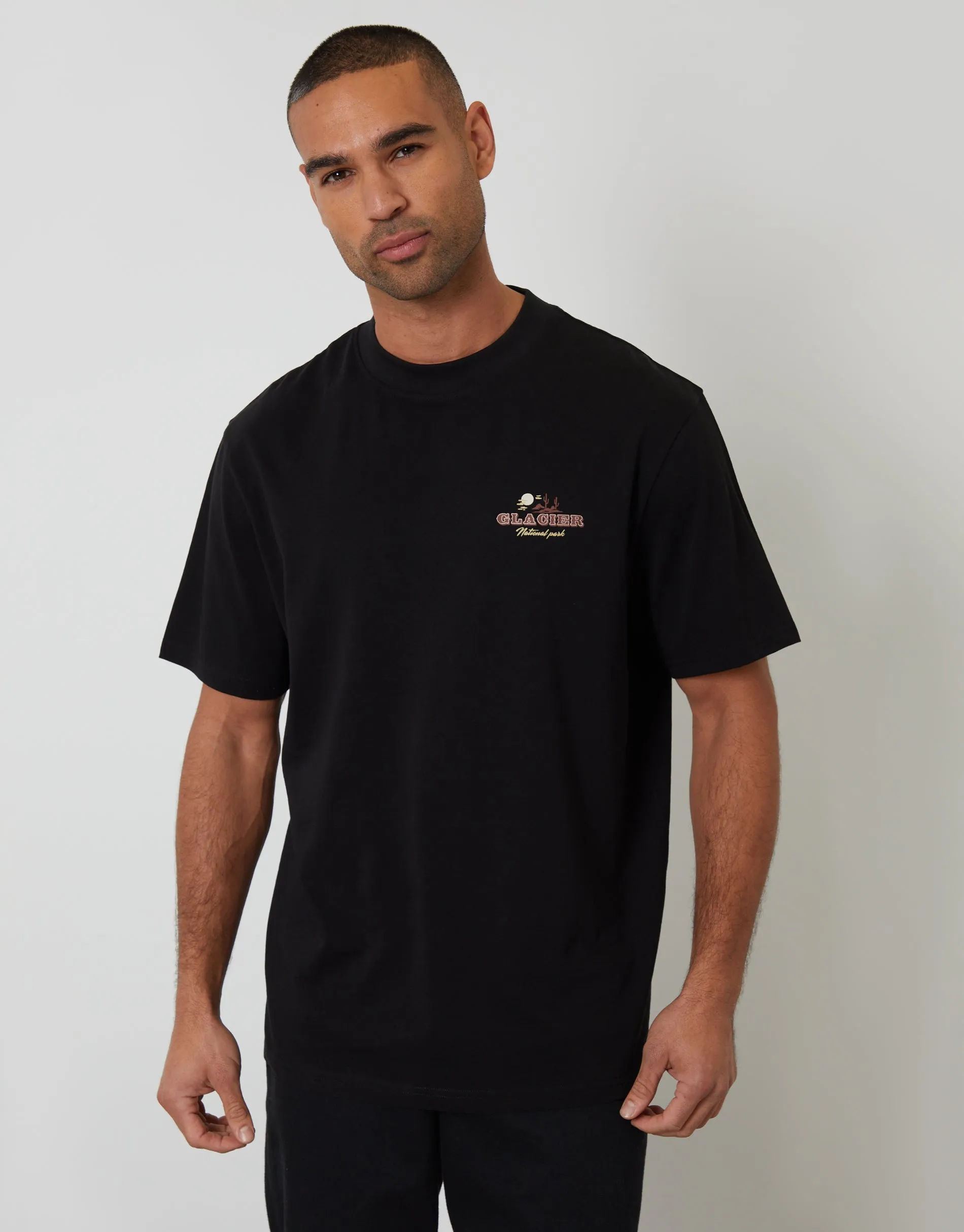 Black Glacier Cotton Crew Neck T-Shirt sold by Threadbare product image thumbnail 2