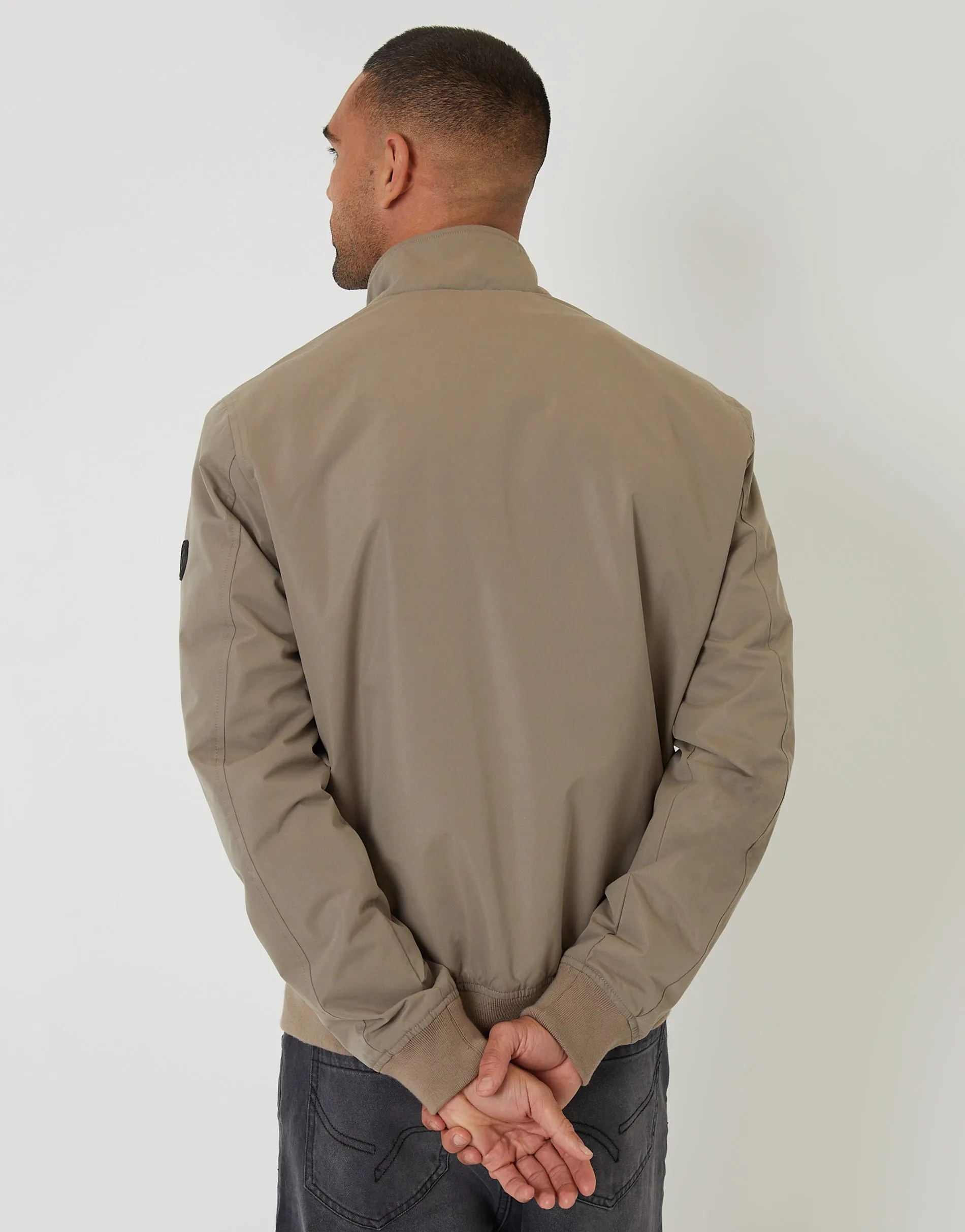 Taupe Zip Up Harrington Jacket sold by Threadbare product image thumbnail 2