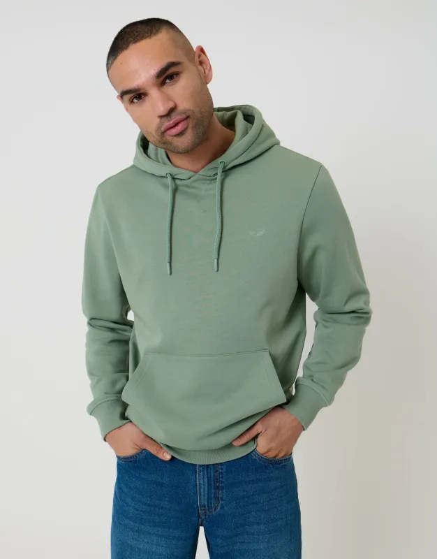 Green Overhead Hoodie made by Threadbare