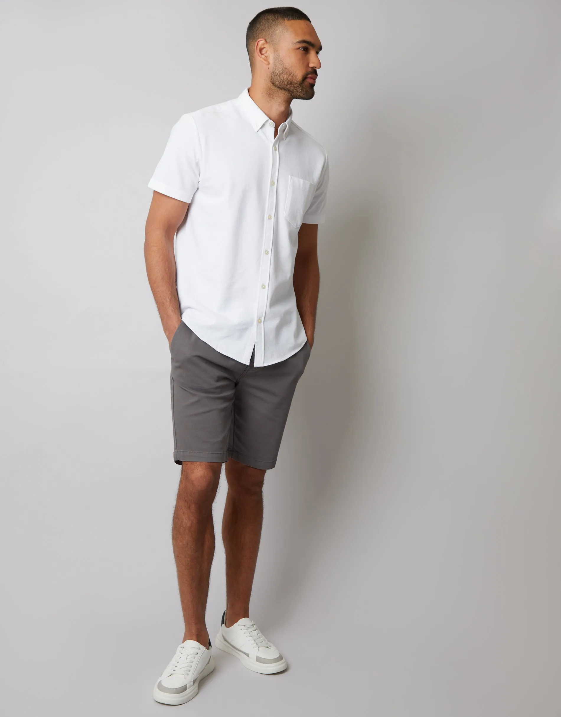 White Pique Short Sleeve Shirt sold by Threadbare product image thumbnail 3