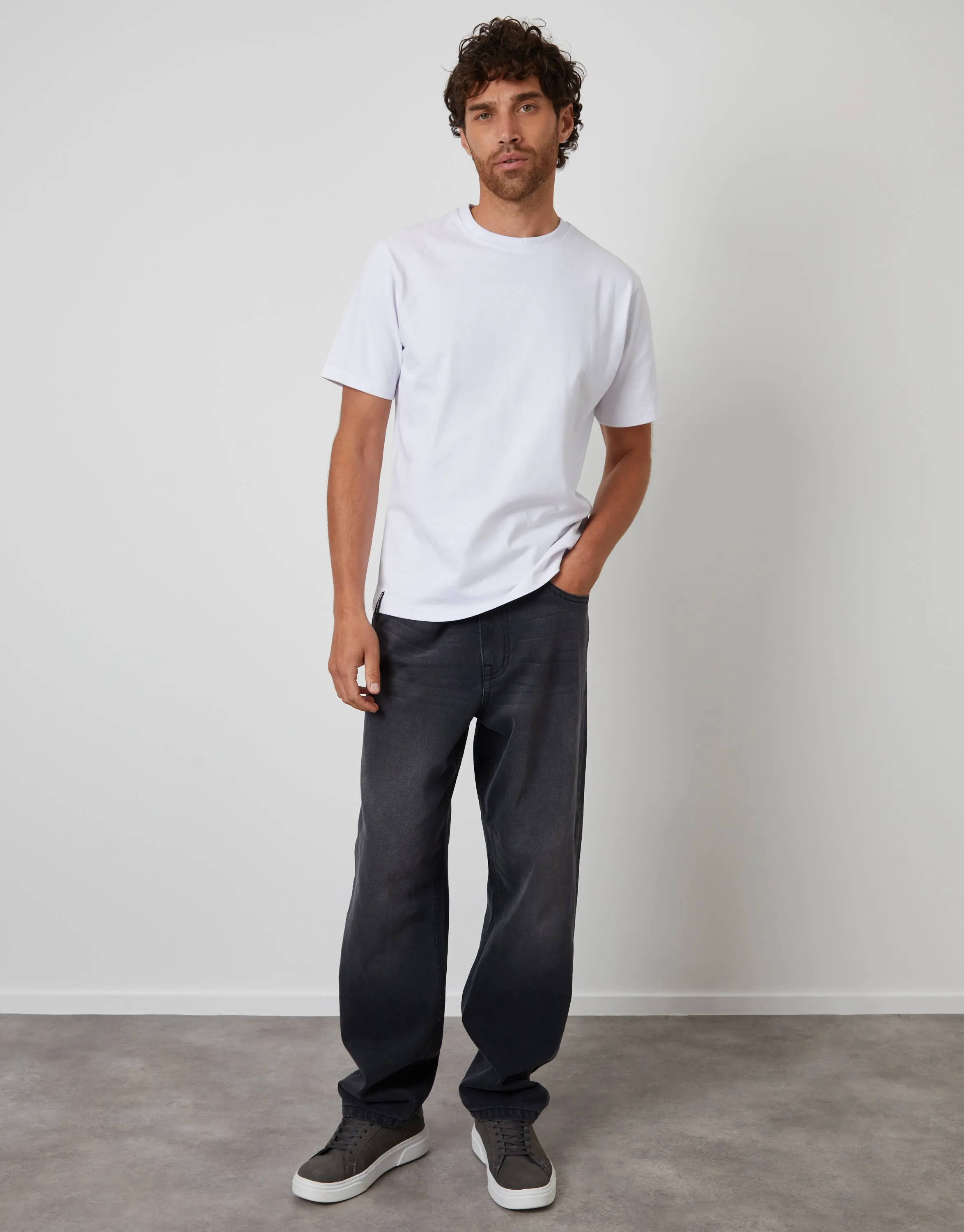 White Peached Cotton Crew Neck T-Shirt sold by Threadbare product image thumbnail 3