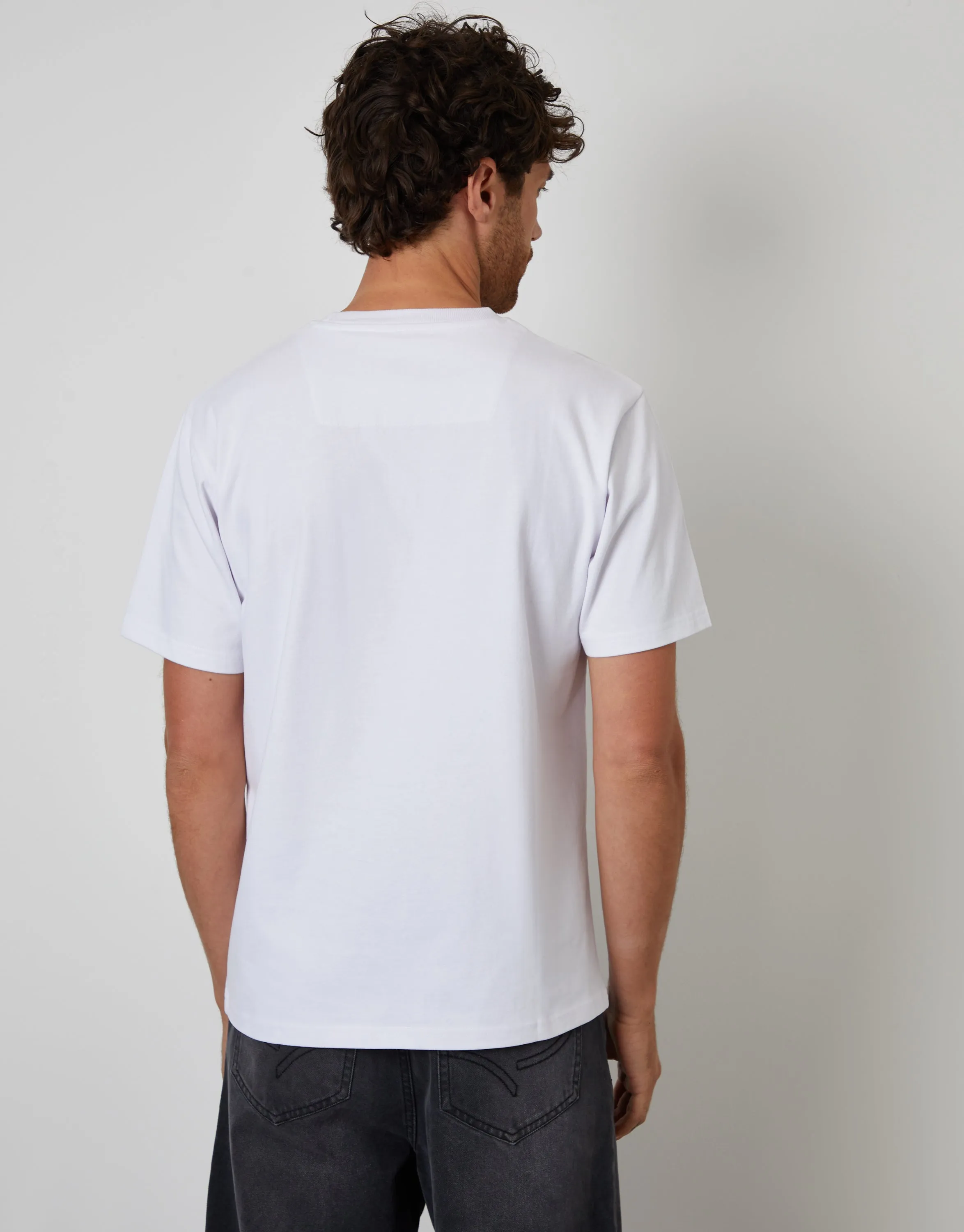 White Peached Cotton Crew Neck T-Shirt sold by Threadbare product image thumbnail 2