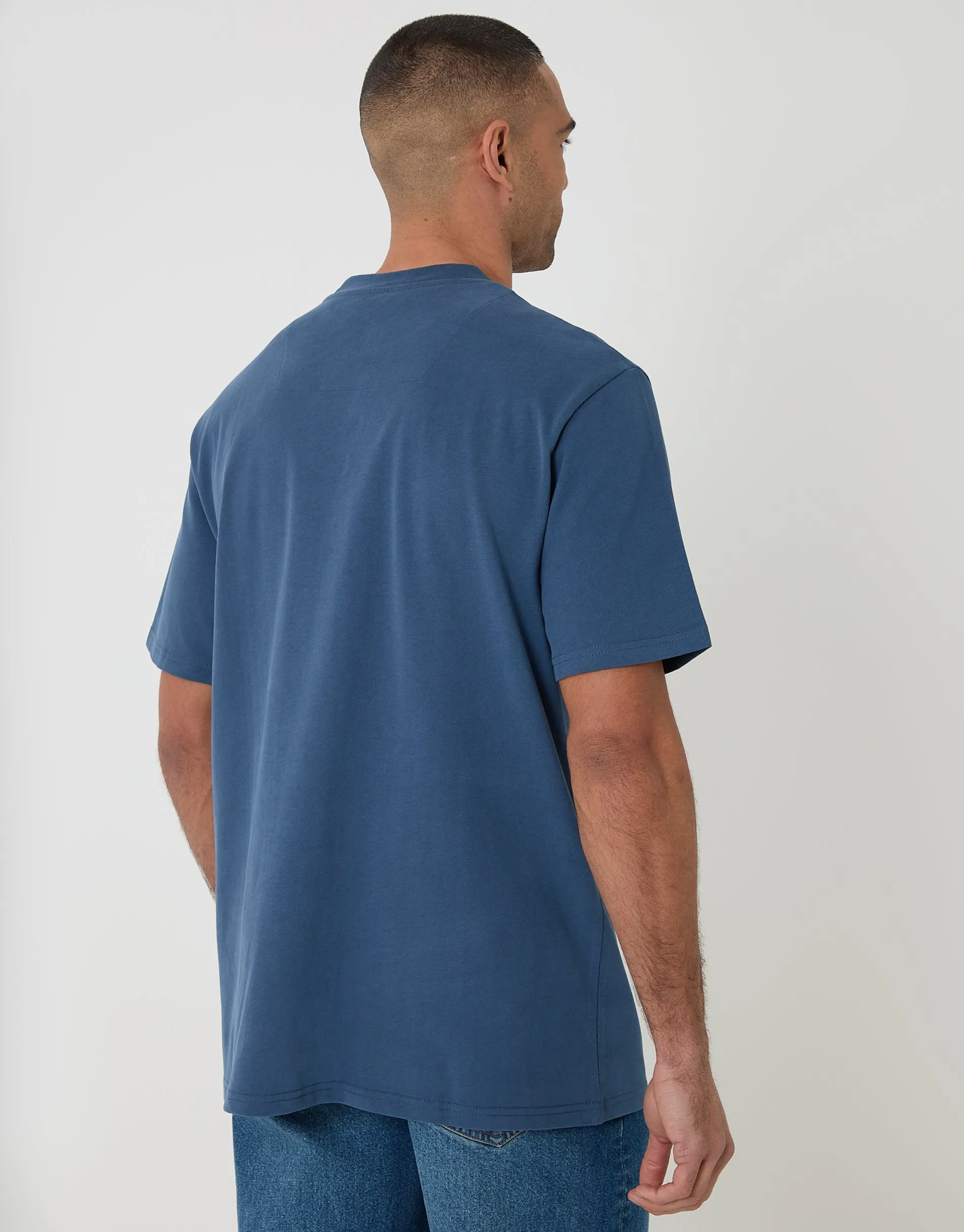 Dark Denim Relaxed Fit Peached Cotton T-Shirt sold by Threadbare product image thumbnail 2