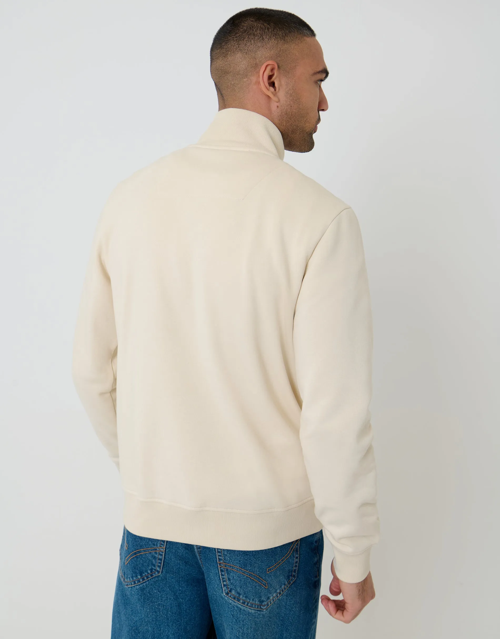Beige Quarter Zip Sweatshirt sold by Threadbare product image thumbnail 2