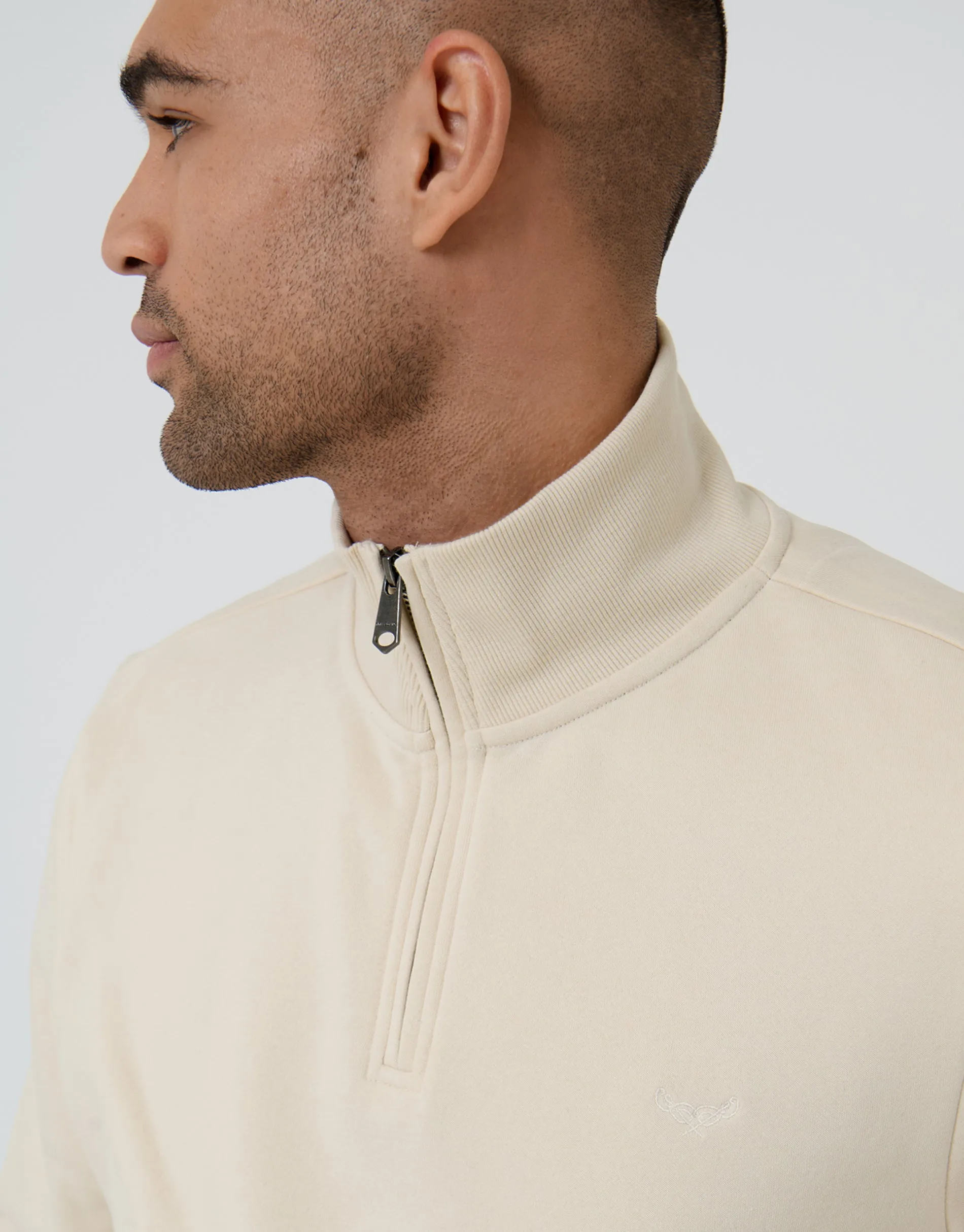 Beige Quarter Zip Sweatshirt sold by Threadbare product image thumbnail 4