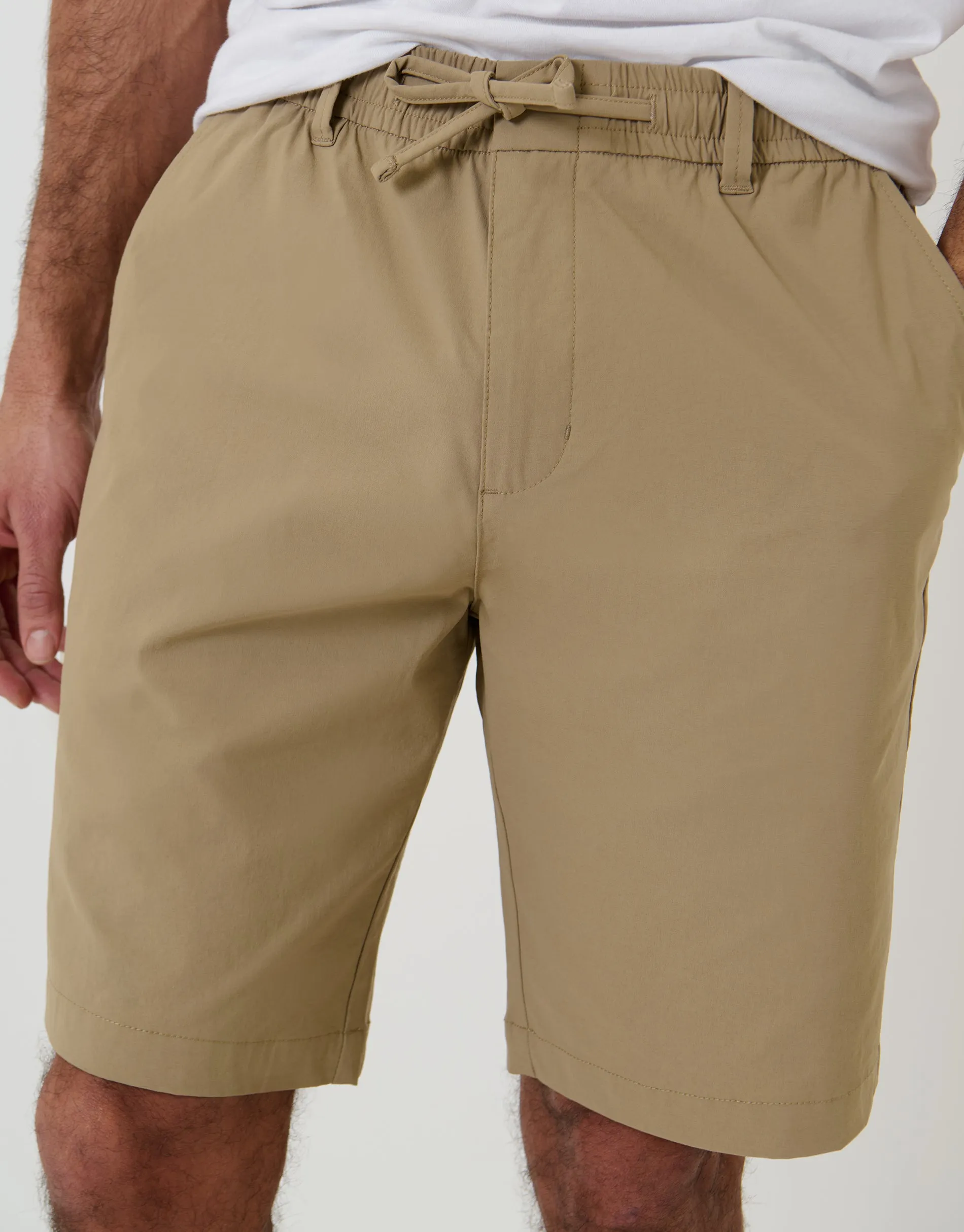 Stone Regular Fit Elasticated Waist Stretch Chino Shorts sold by Threadbare product image thumbnail 4