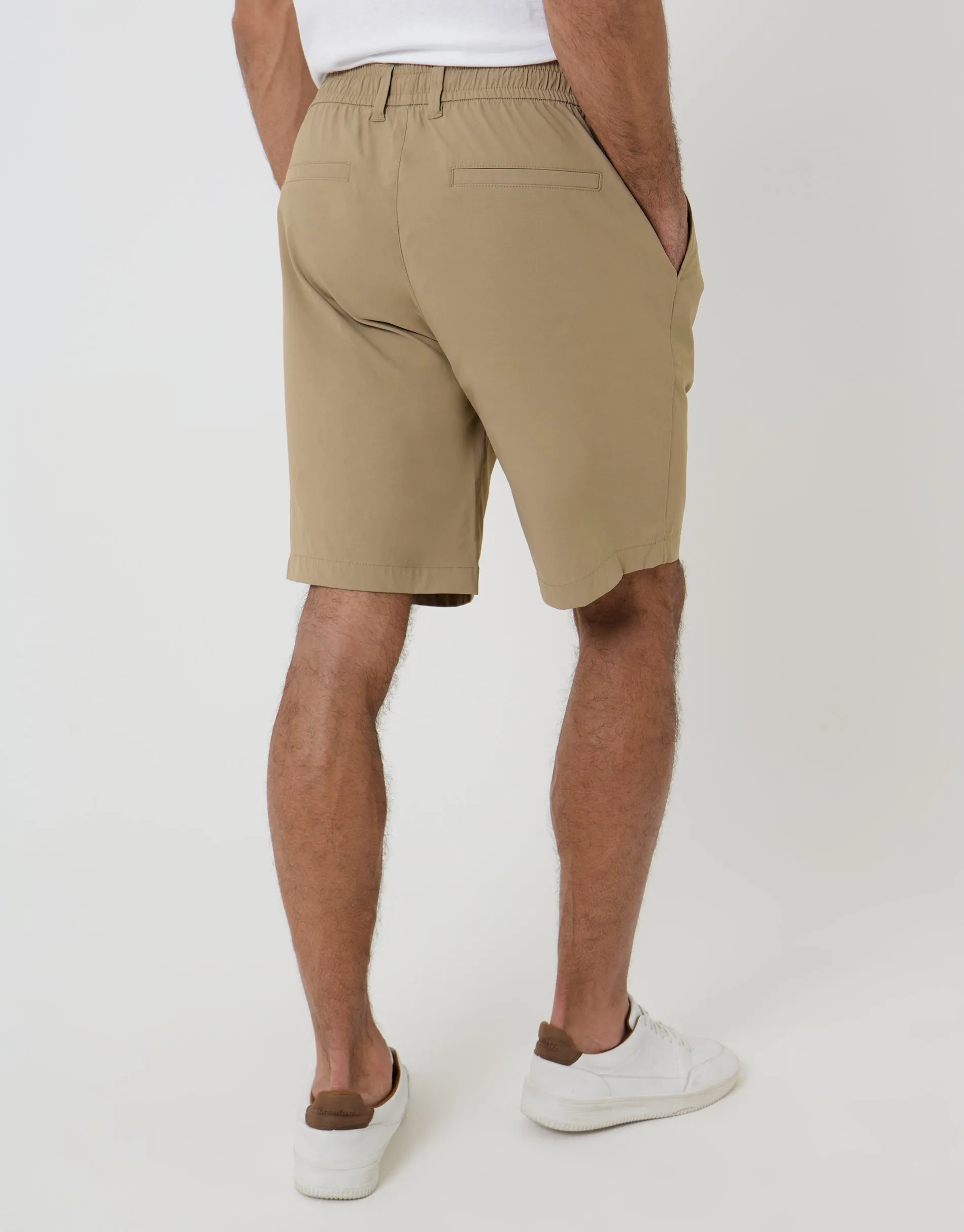 Stone Regular Fit Elasticated Waist Stretch Chino Shorts sold by Threadbare product image thumbnail 2