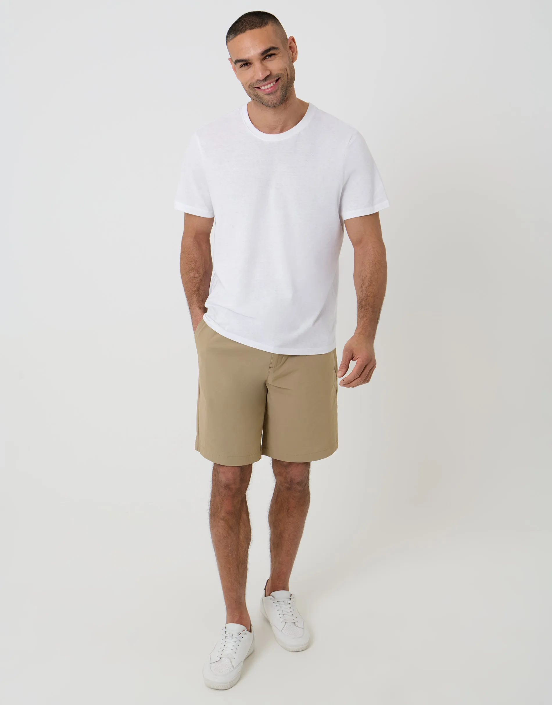 Stone Regular Fit Elasticated Waist Stretch Chino Shorts sold by Threadbare product image thumbnail 3