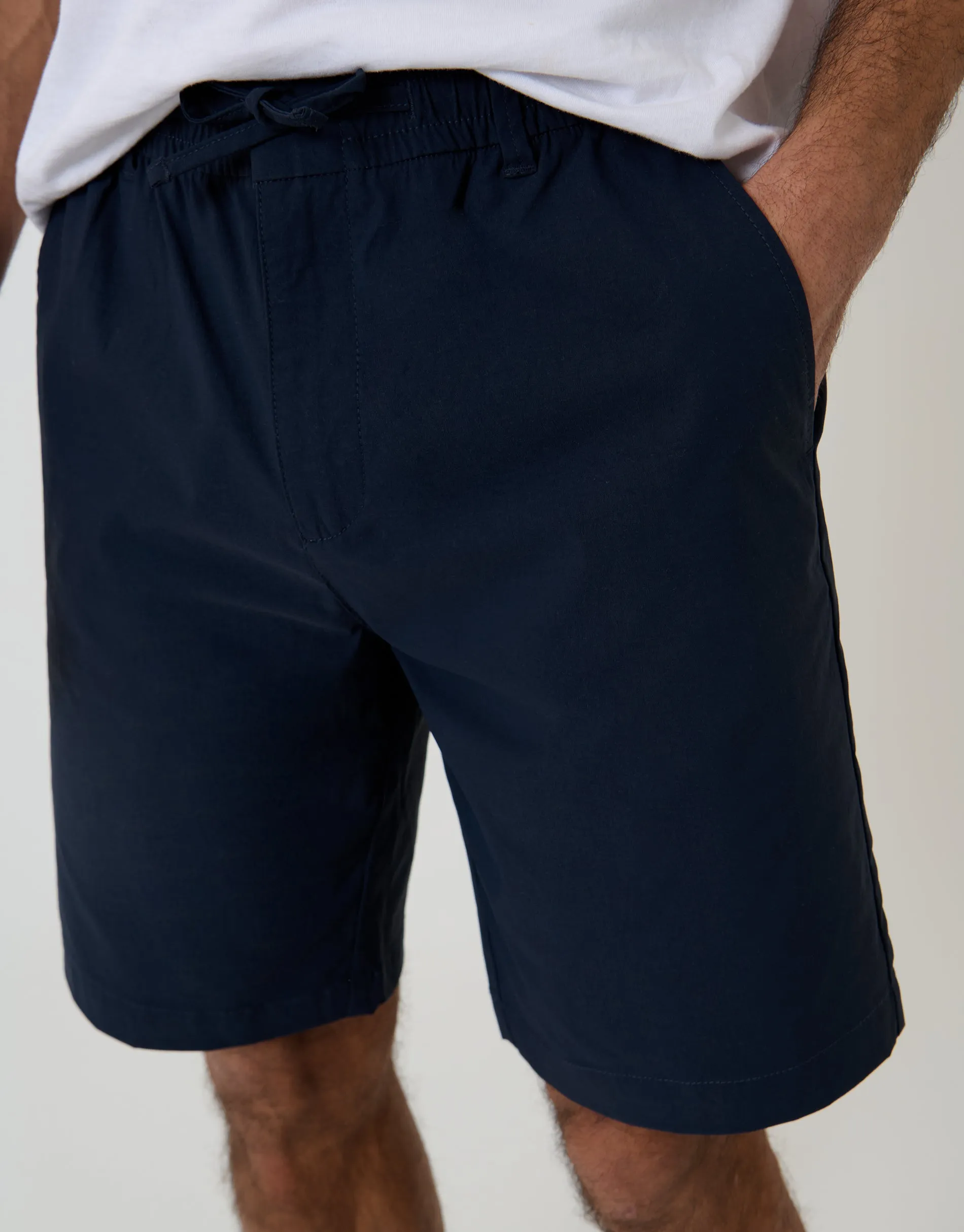 Navy Regular Fit Elasticated Waist Stretch Chino Shorts sold by Threadbare product image thumbnail 4