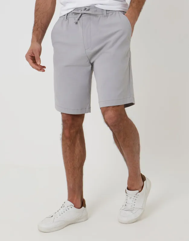 Chalk Regular Fit Elasticated Waist Stretch Chino Shorts made by Threadbare
