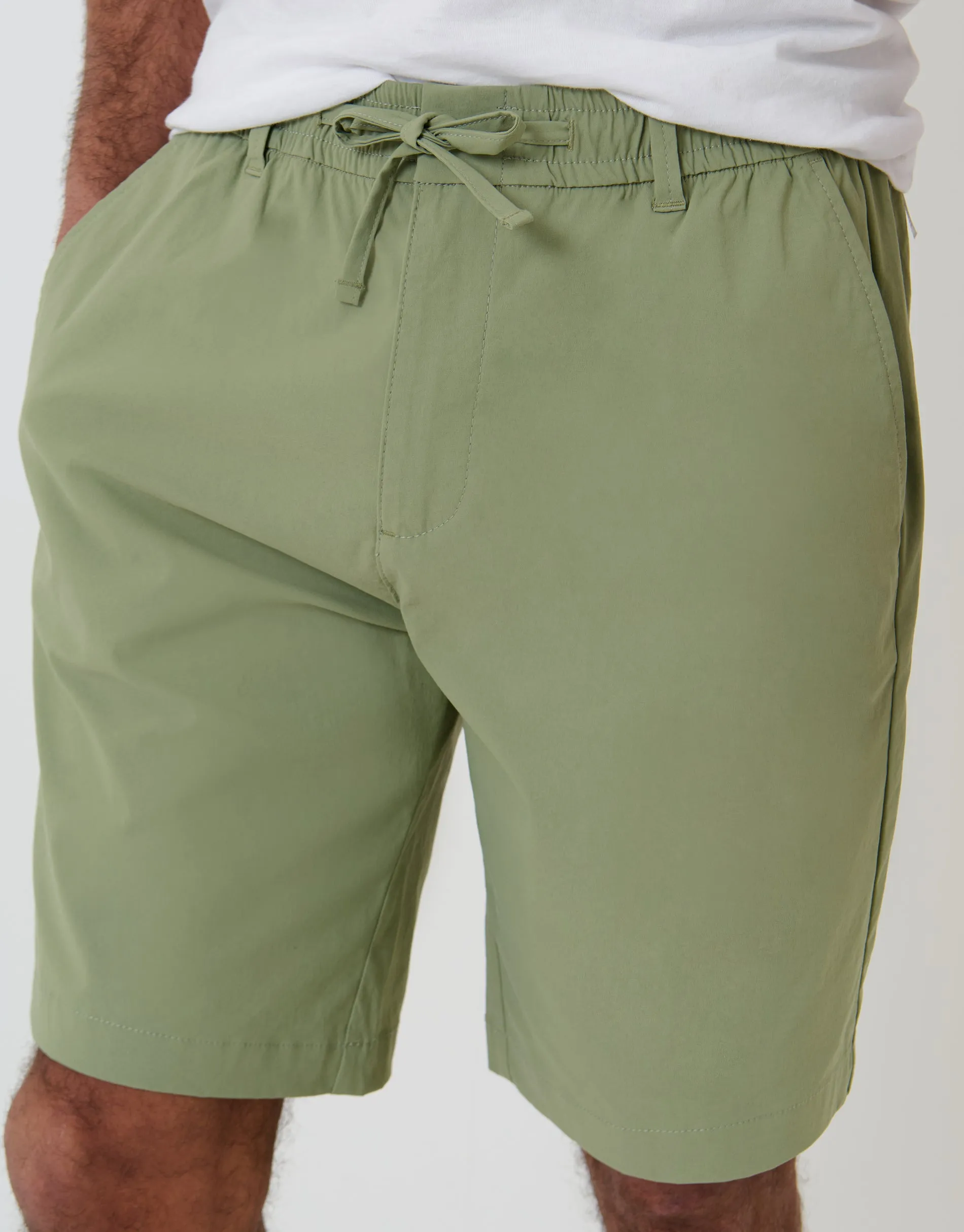 Sage Green Regular Fit Elasticated Waist Stretch Chino Shorts sold by Threadbare product image thumbnail 4