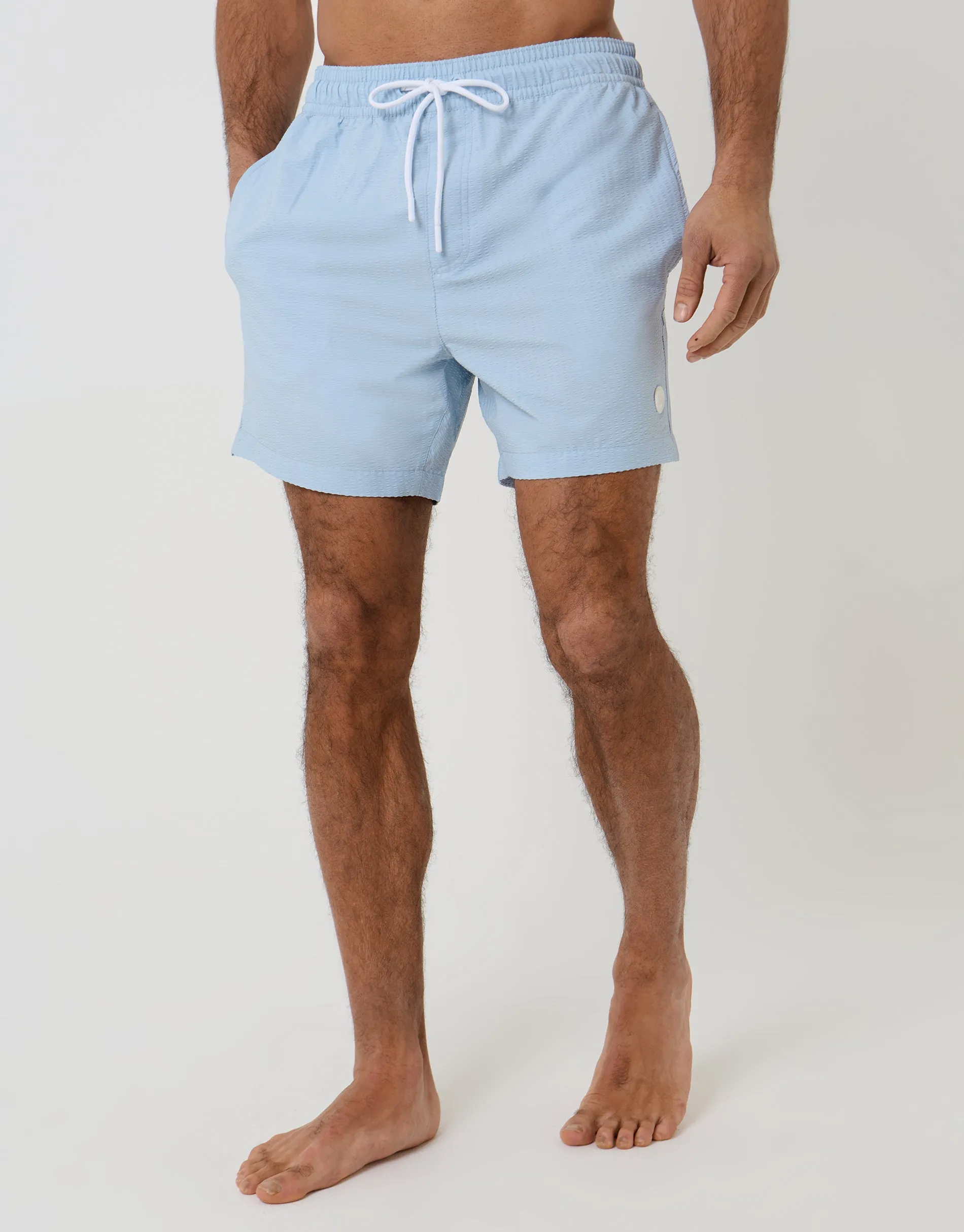 2 Pack Blue Stripe Seersucker Swim Shorts sold by Threadbare product image thumbnail 2