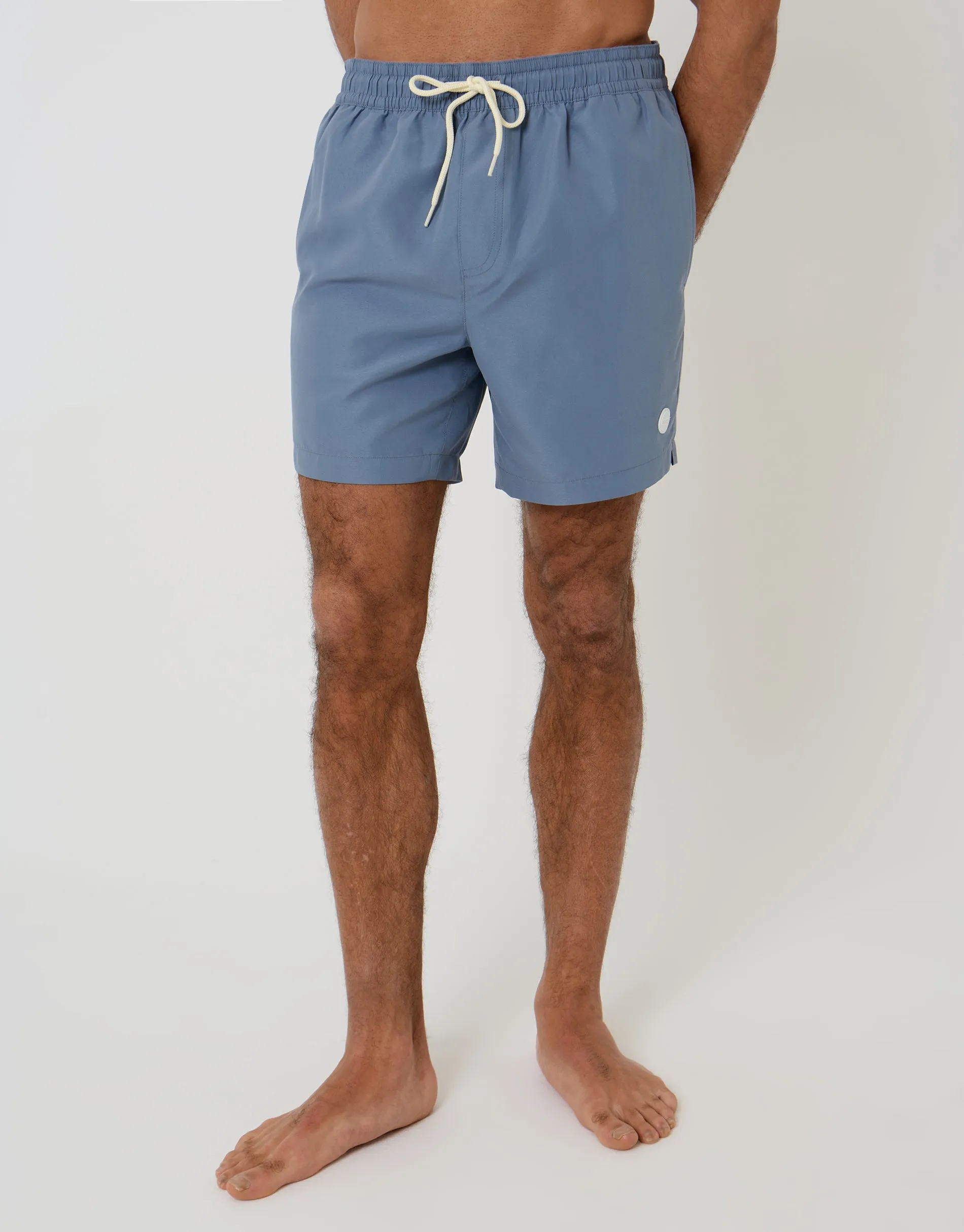 2 Pack Denim Blue Tropical Print Quick Dry Swim Shorts sold by Threadbare product image thumbnail 2