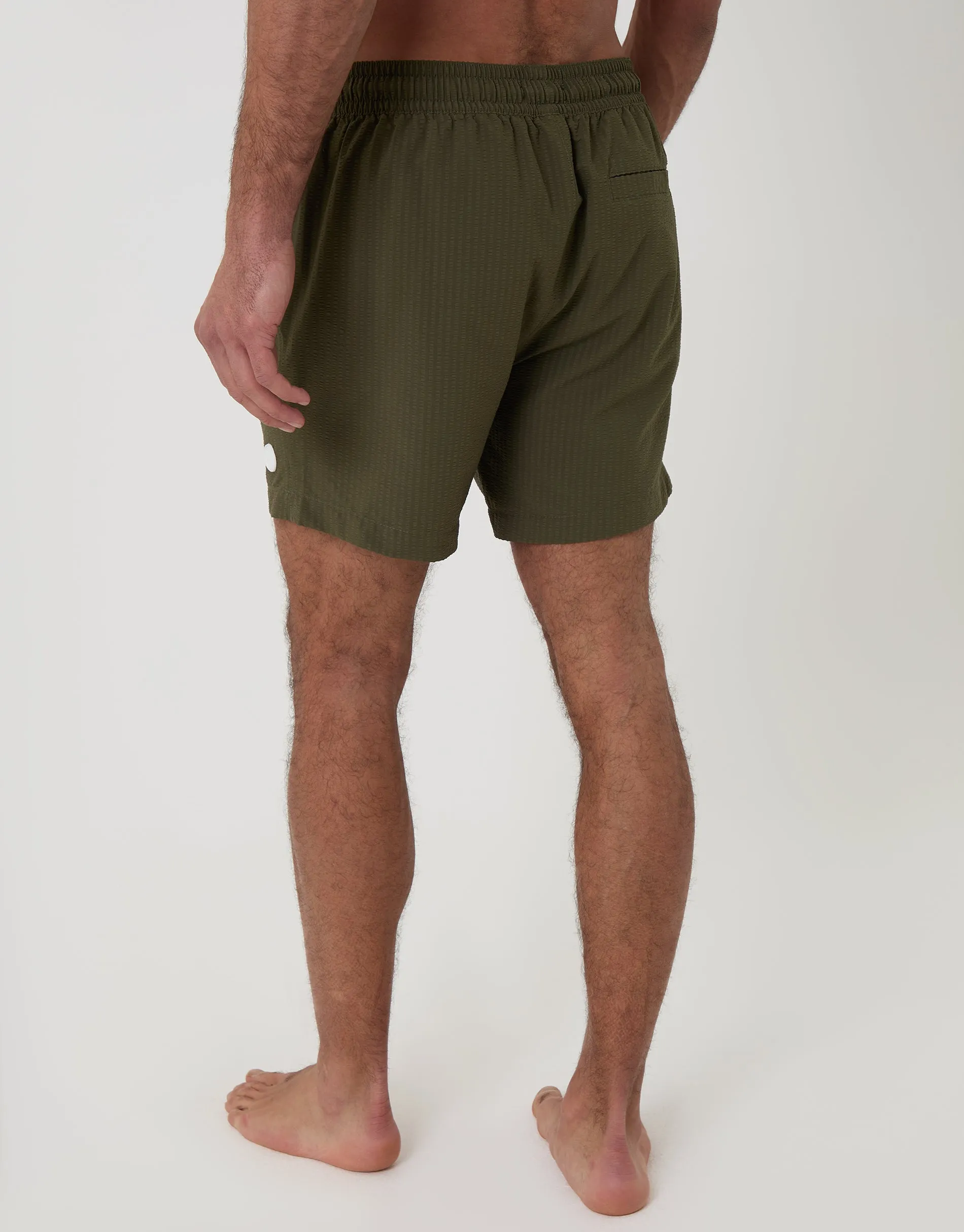 2 Pack Black & Khaki Green Stripe Seersucker Swim Shorts sold by Threadbare product image thumbnail 3