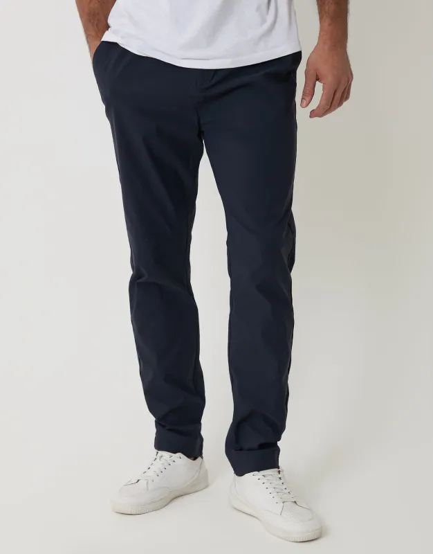 Slim Fit Stretch Trousers in Navy made by Threadbare