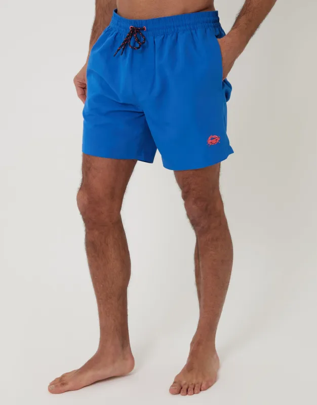 Blue Crab Embroidered Quick Dry Swim Shorts made by Threadbare