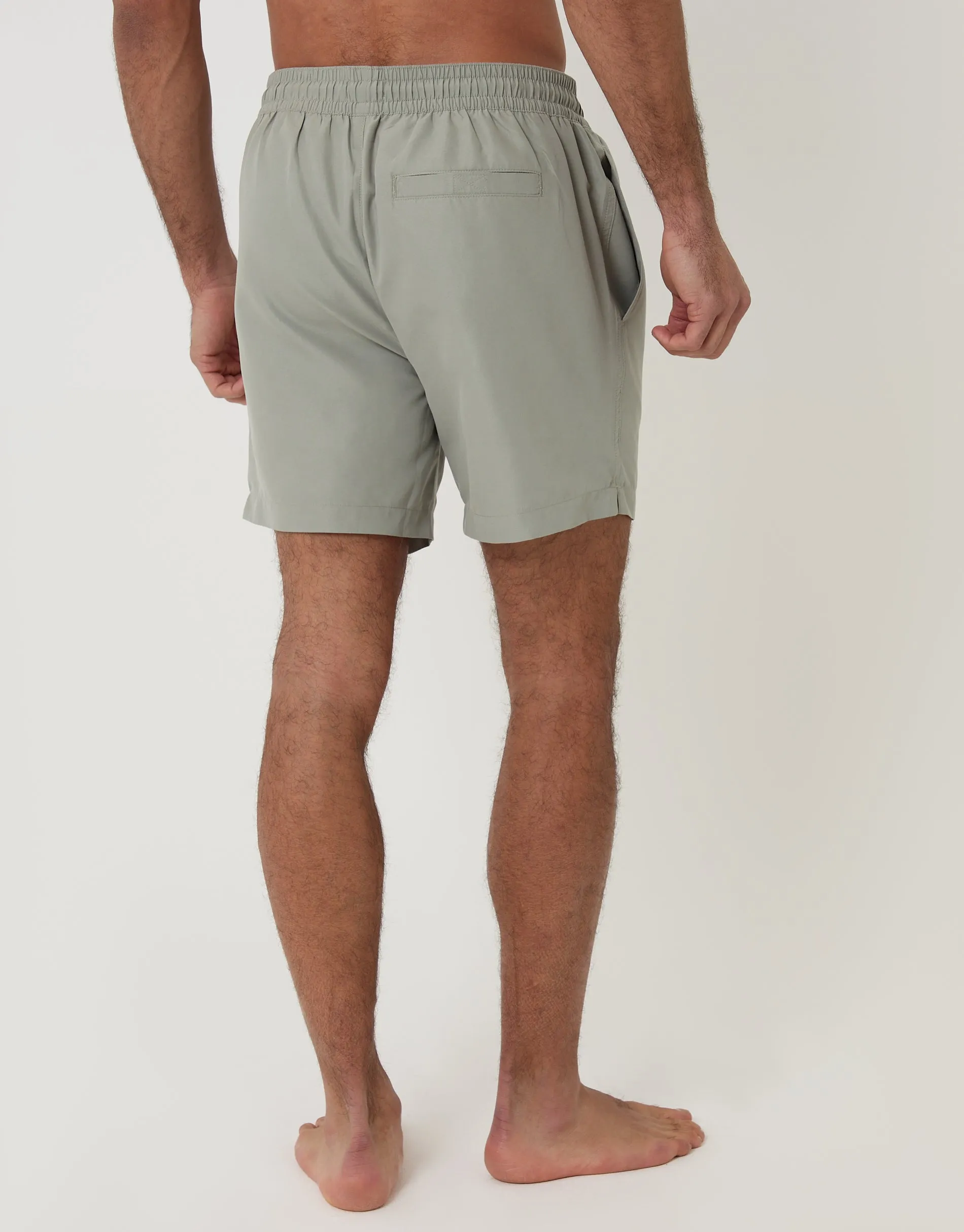 Sage Green Sun Embroidered Quick Dry Swim Shorts sold by Threadbare product image thumbnail 2