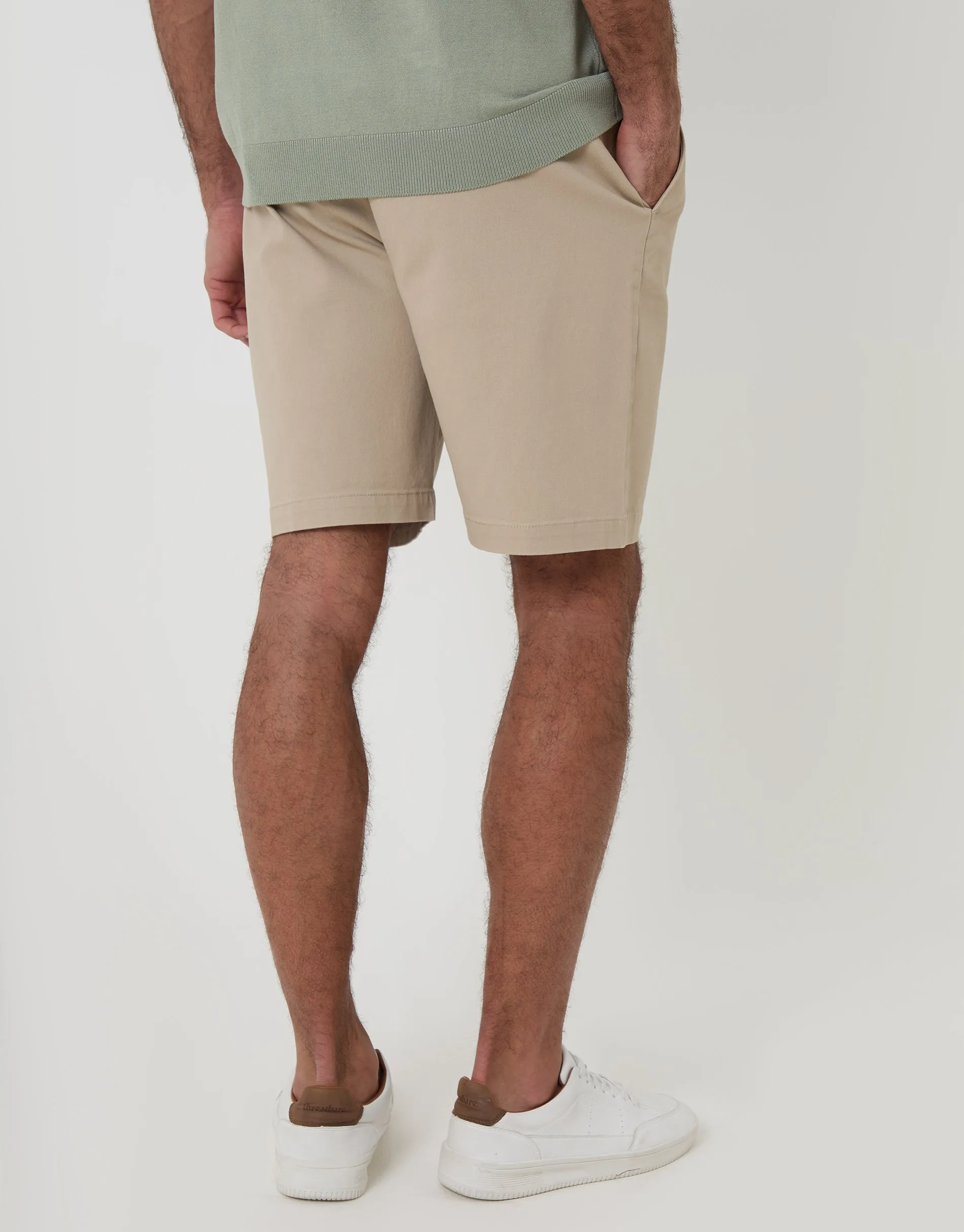 Stone Regular Fit Stretch 3 Pocket Chino Shorts sold by Threadbare product image thumbnail 2