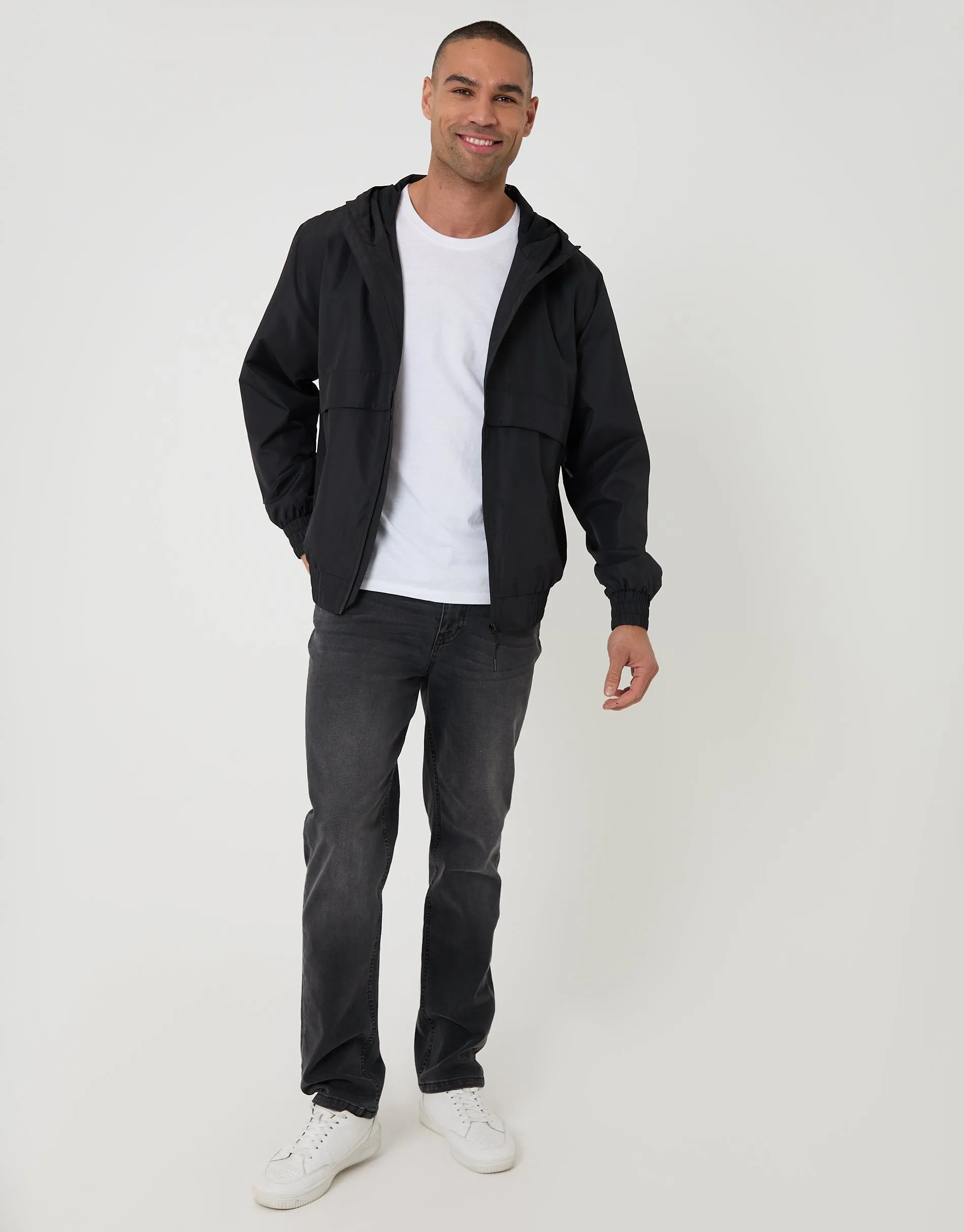 Lightweight Hooded Jacket in Black sold by Threadbare product image thumbnail 3