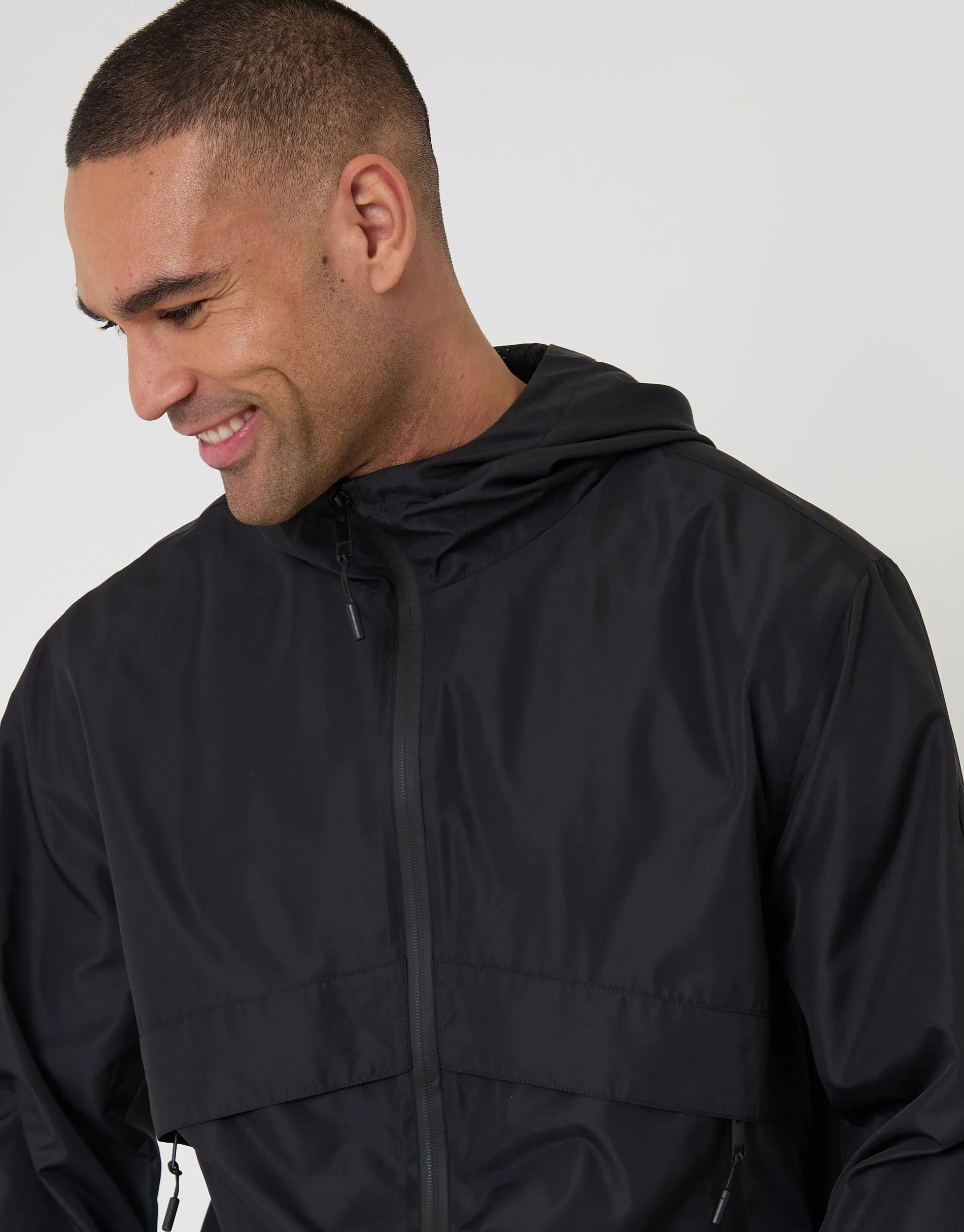 Lightweight Hooded Jacket in Black sold by Threadbare product image thumbnail 4