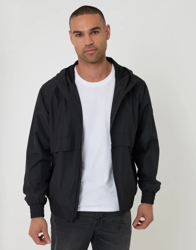 Lightweight Hooded Jacket in Black made by Threadbare