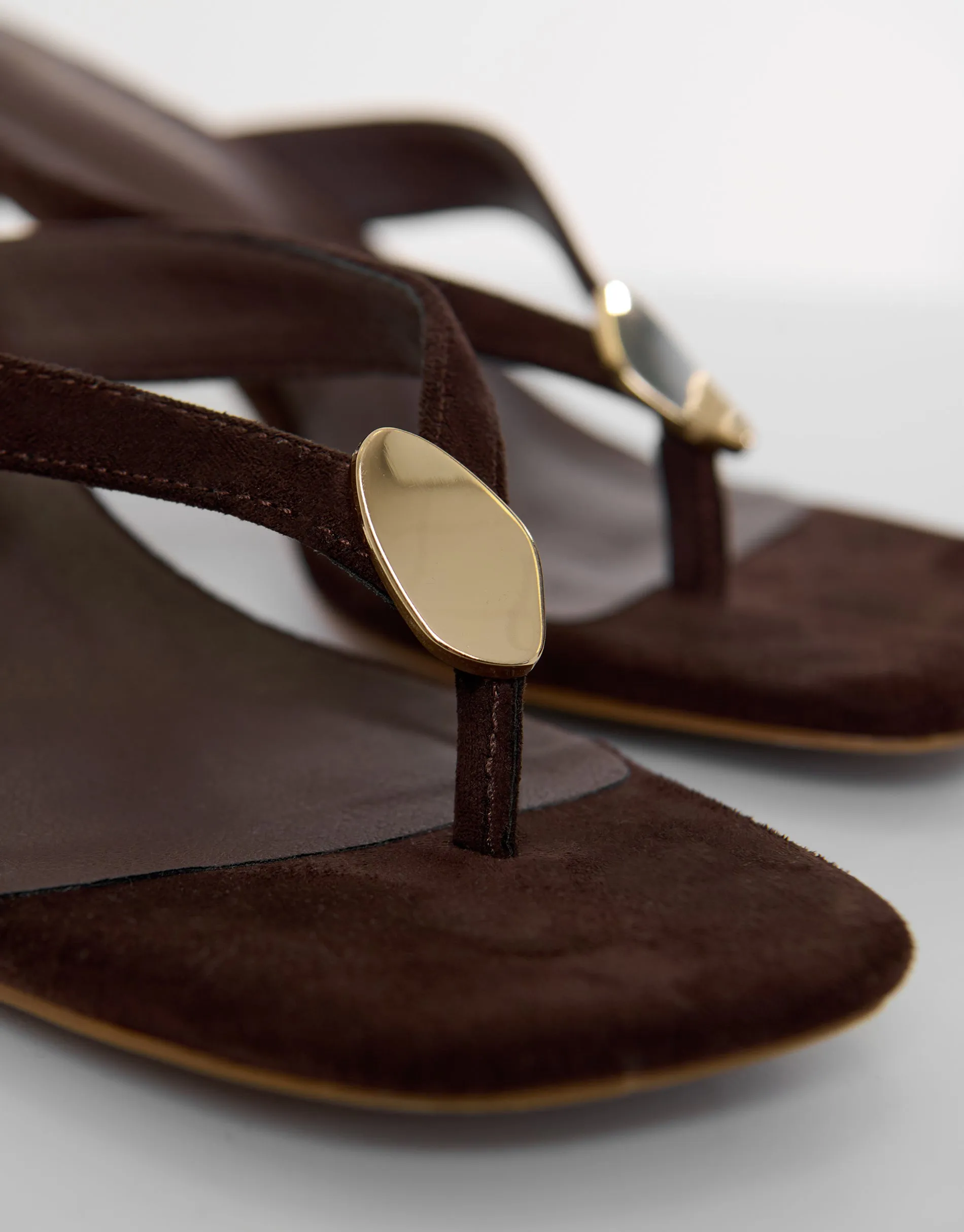 Chocolate Brown Toe Post Kitten Heels sold by Threadbare product image thumbnail 4
