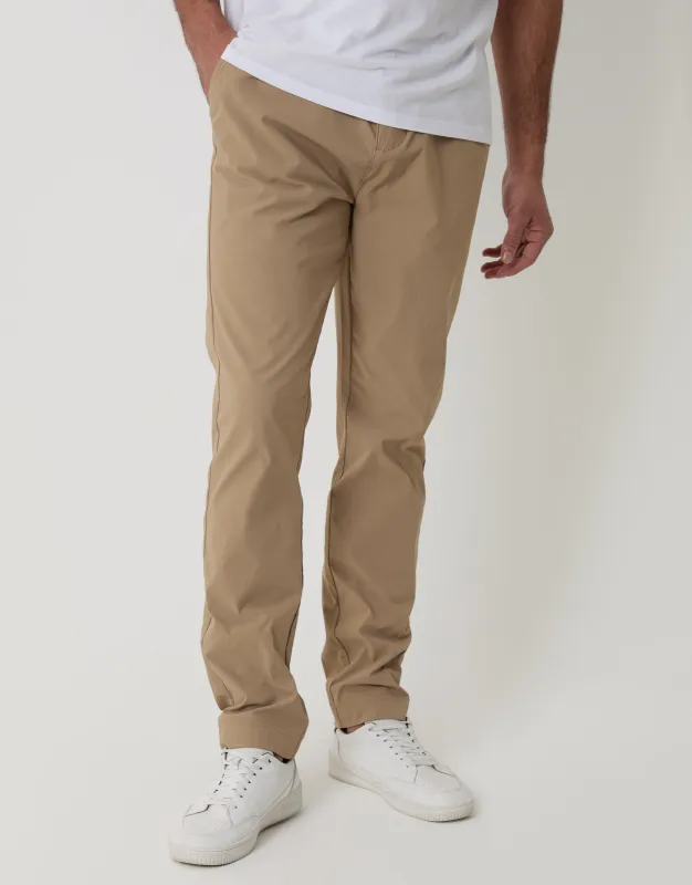Slim Fit Stretch Trousers in Stone made by Threadbare