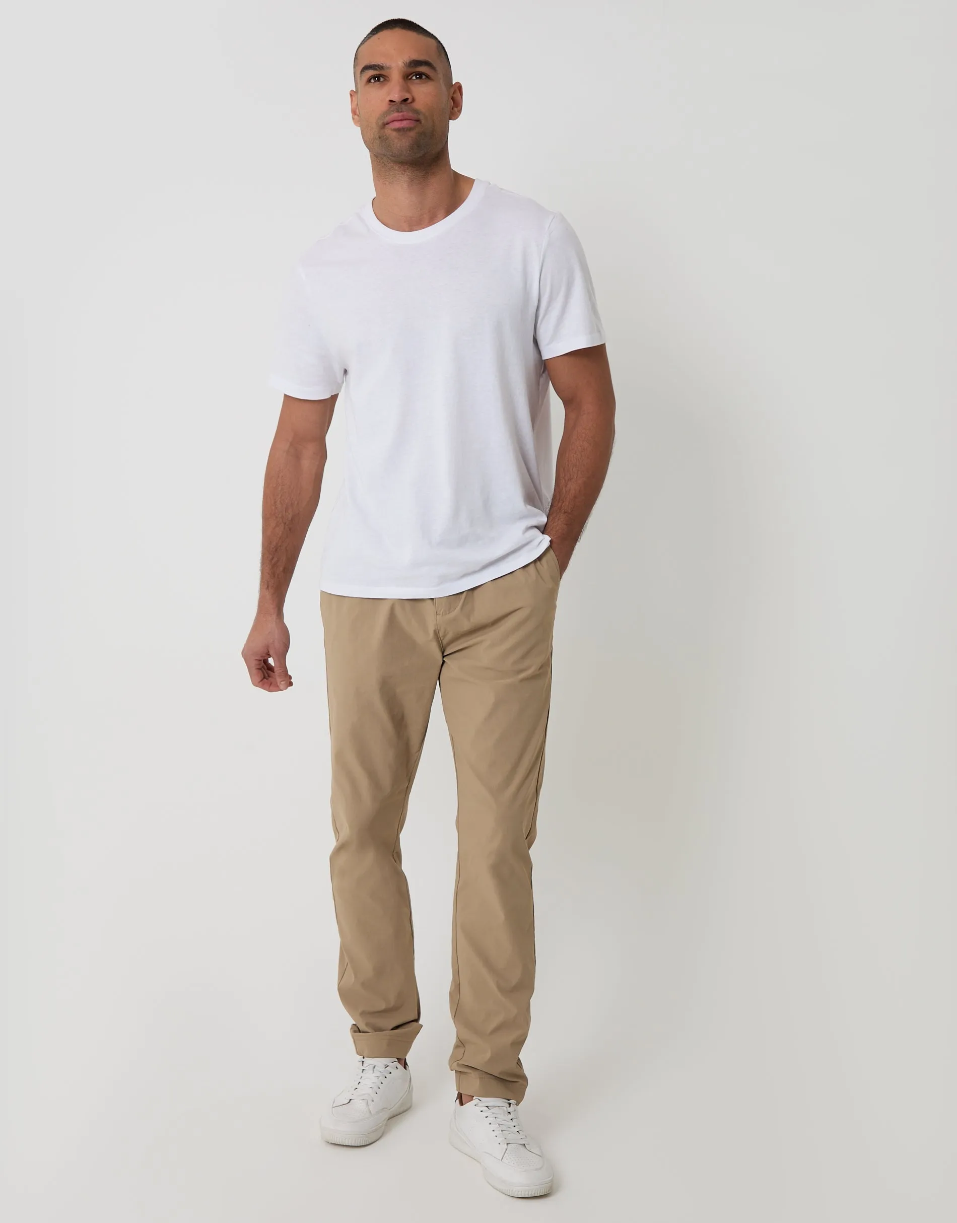 Slim Fit Stretch Trousers in Stone sold by Threadbare product image thumbnail 3