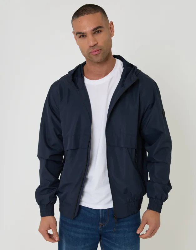 Lightweight Hooded Jacket in Navy made by Threadbare