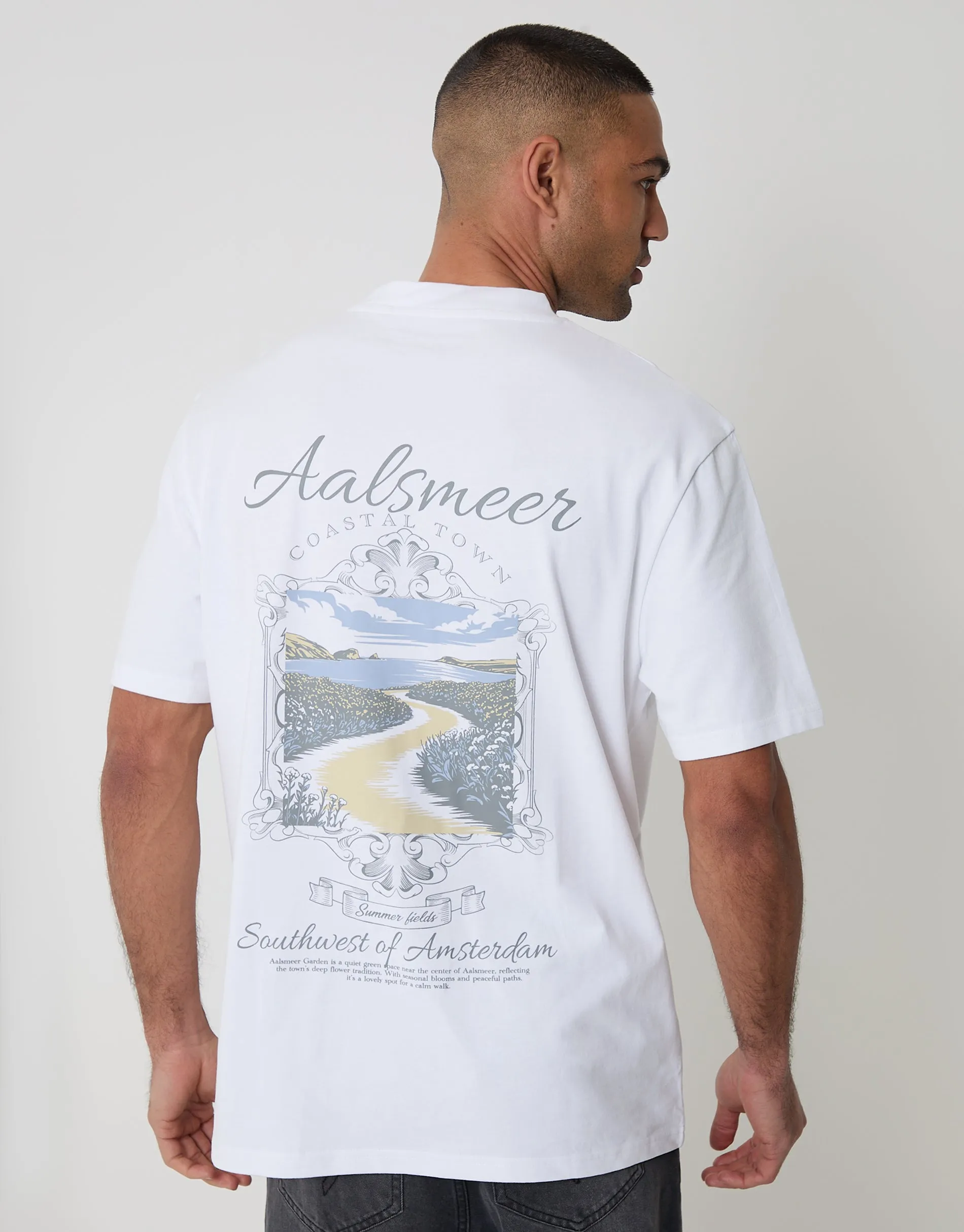 White Relaxed Fit Aalsmeer Peached Cotton T-Shirt sold by Threadbare