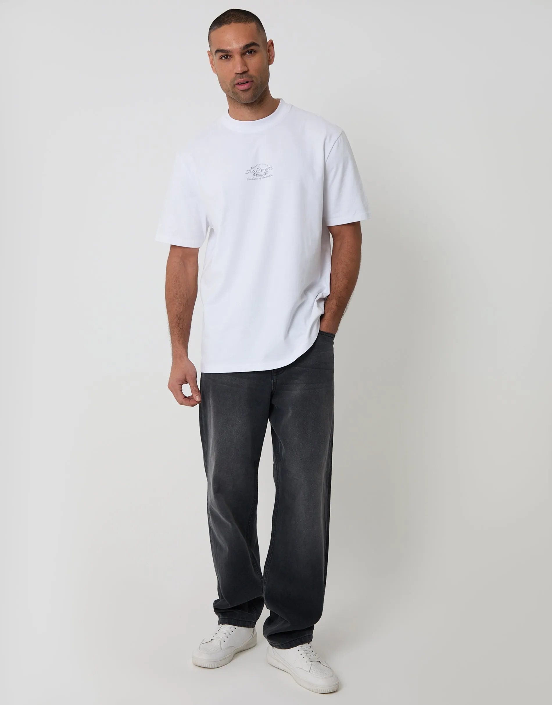 White Relaxed Fit Aalsmeer Peached Cotton T-Shirt sold by Threadbare product image thumbnail 3